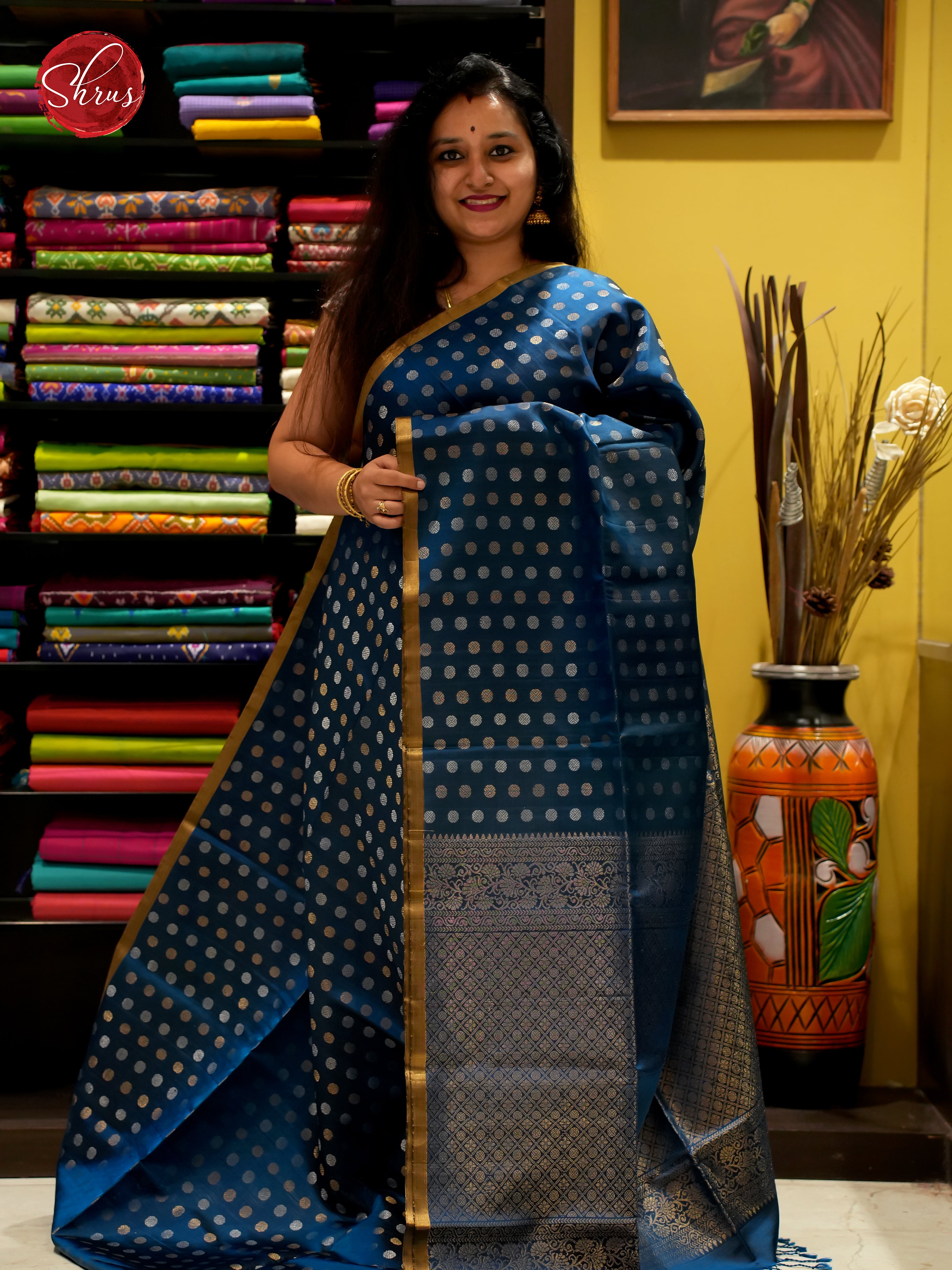 Blue And Maroon - soft silk Saree - Shop on ShrusEternity.com