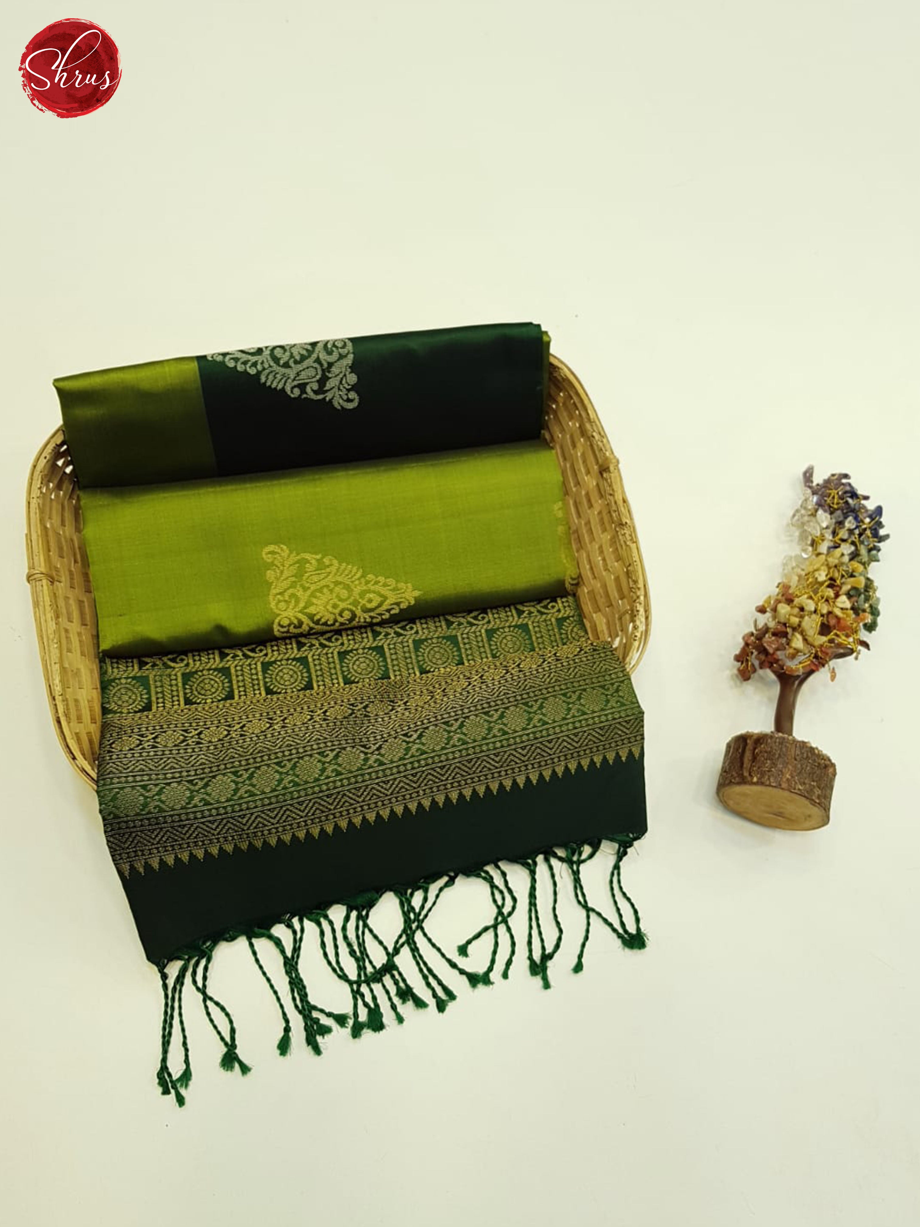 Light Green and Green-Soft Silk Saree - Shop on ShrusEternity.com