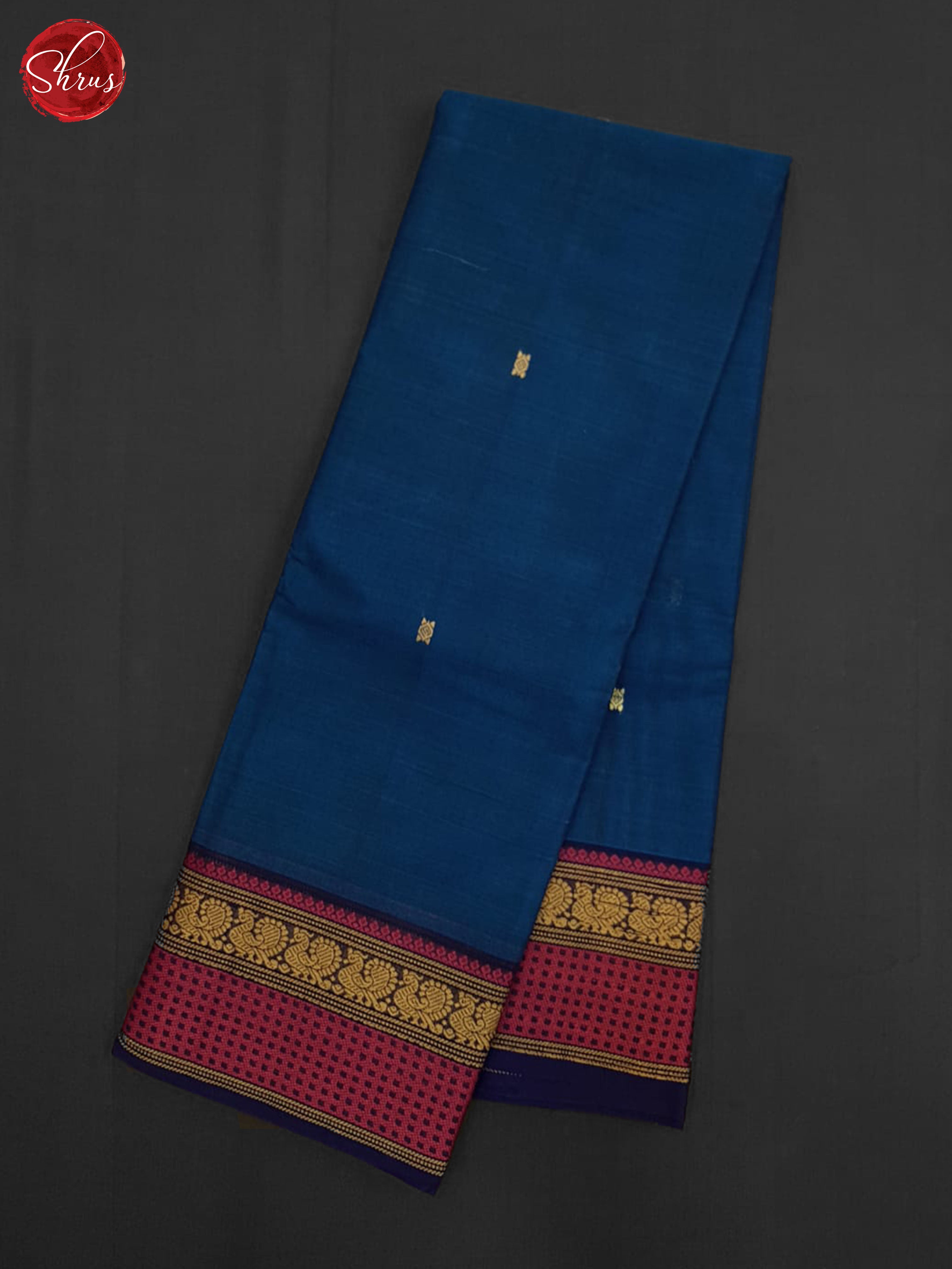 Blue And Pink- Chettinad Cotton Saree - Shop on ShrusEternity.com