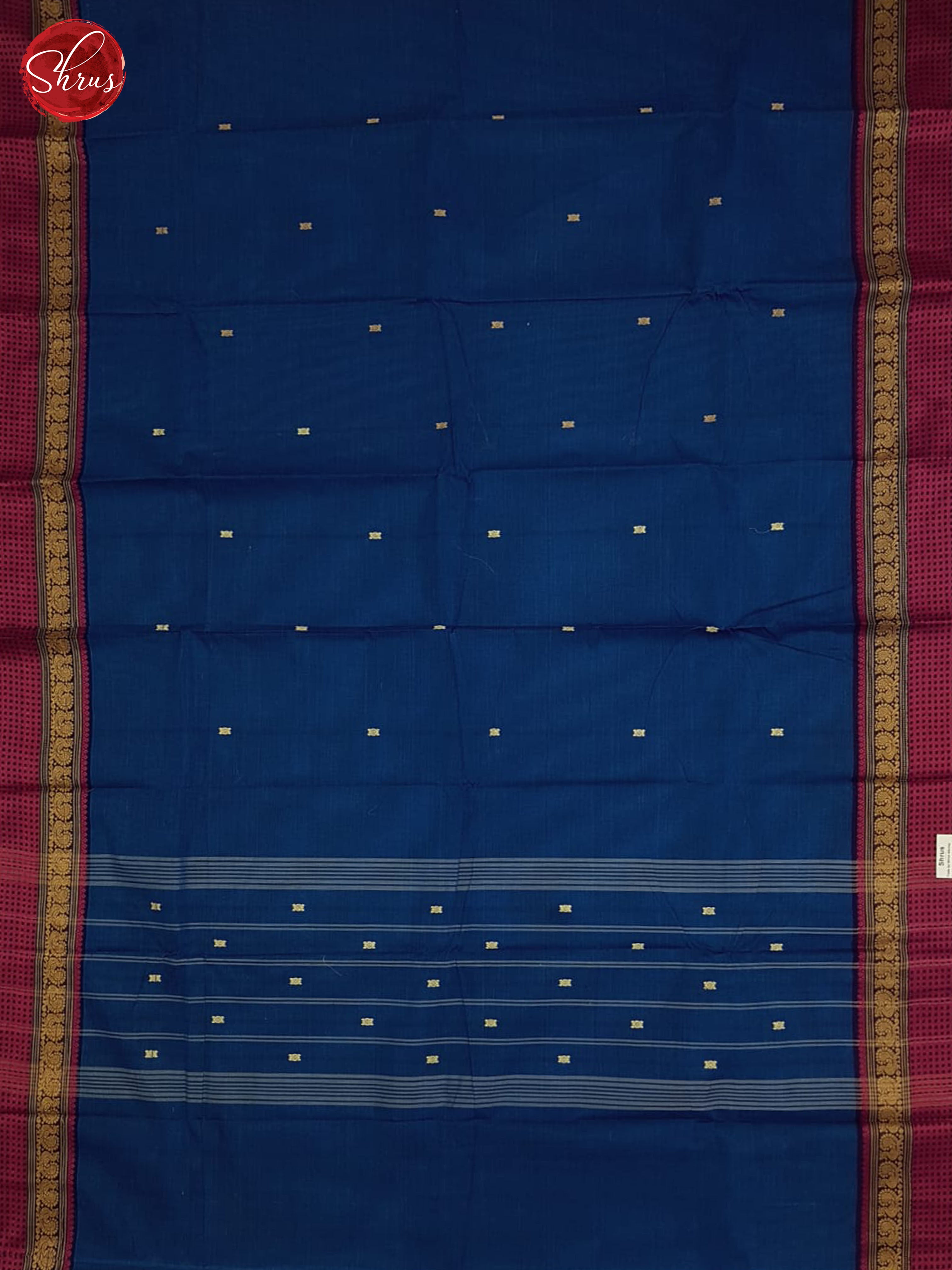 Blue And Pink- Chettinad Cotton Saree - Shop on ShrusEternity.com