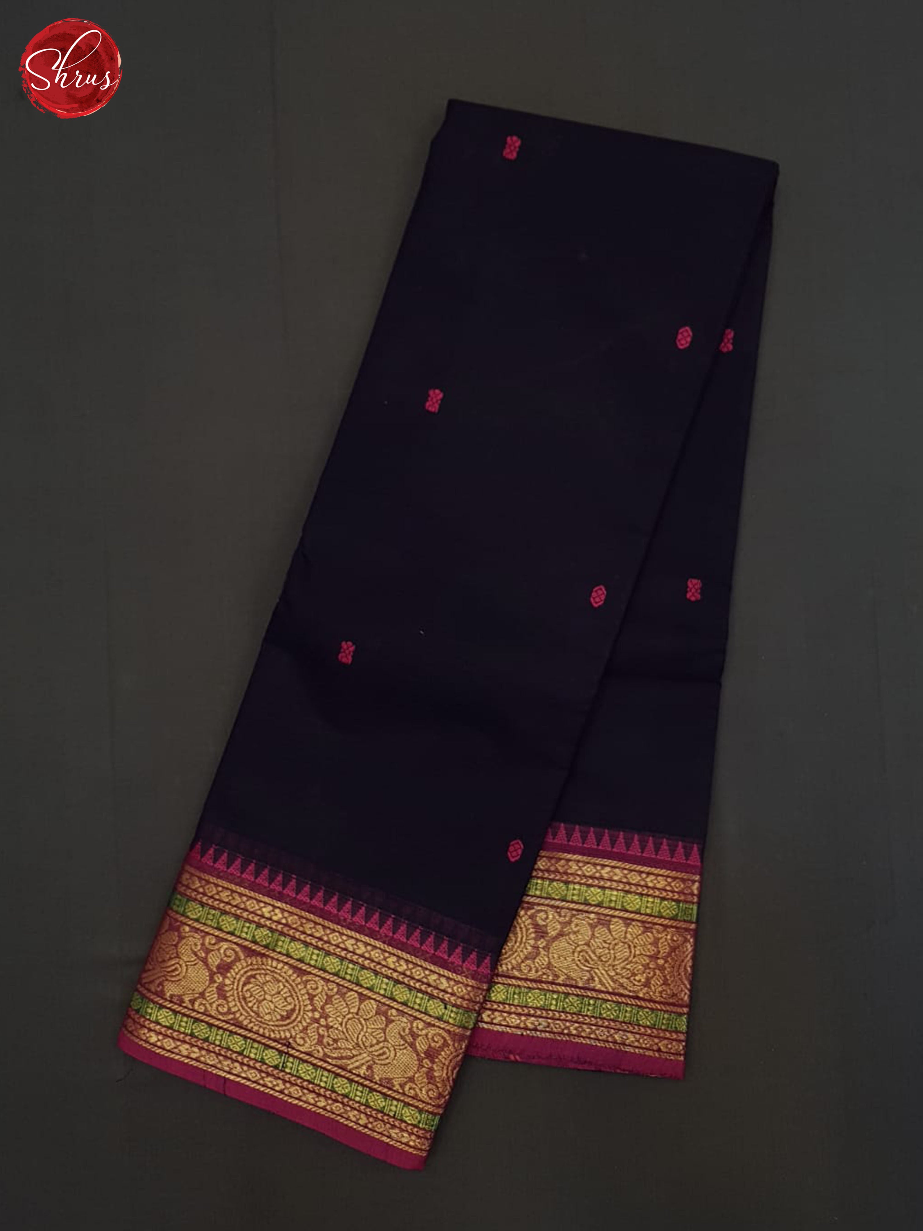 Blue And Pink-Chettinad Cotton Saree - Shop on ShrusEternity.com