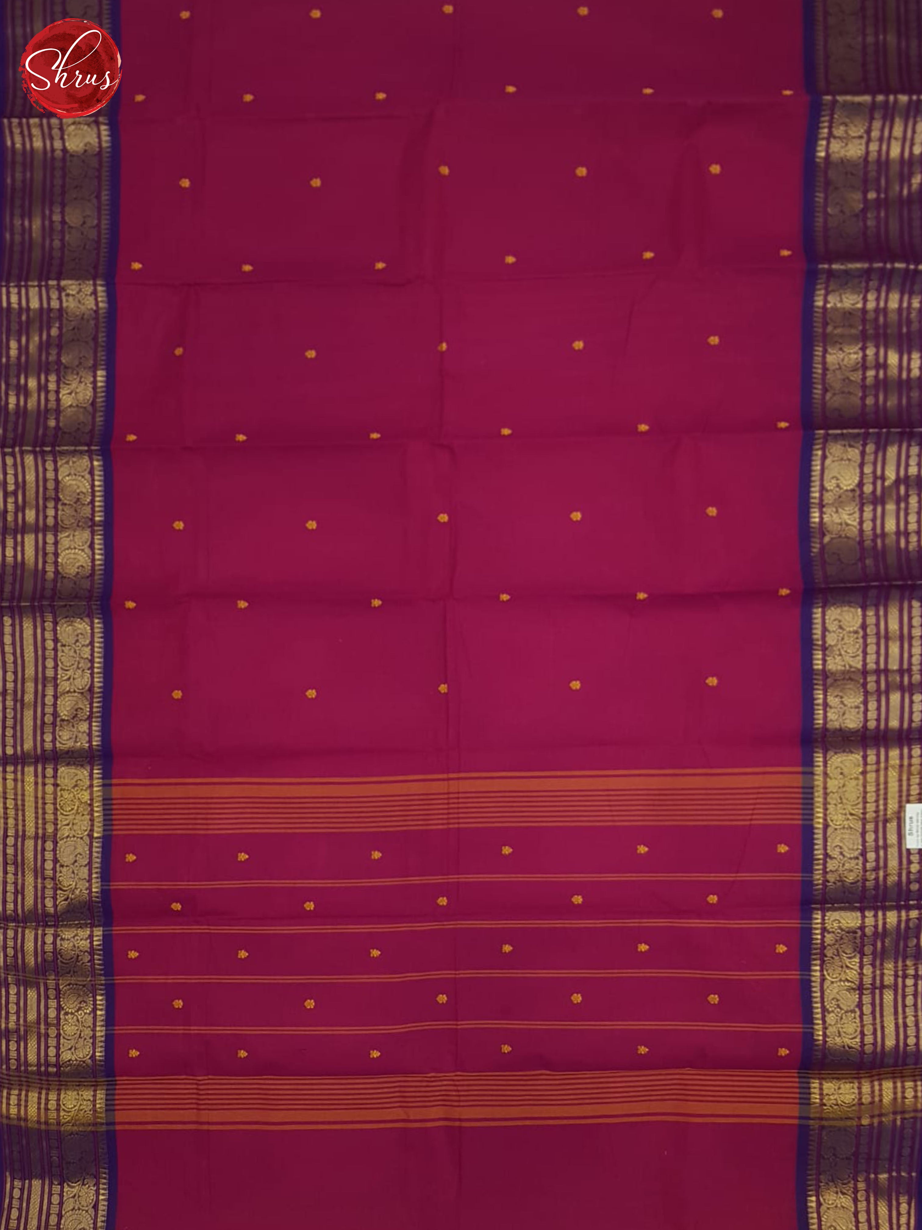 Pink And Purple- Chettinad Cotton Saree - Shop on ShrusEternity.com