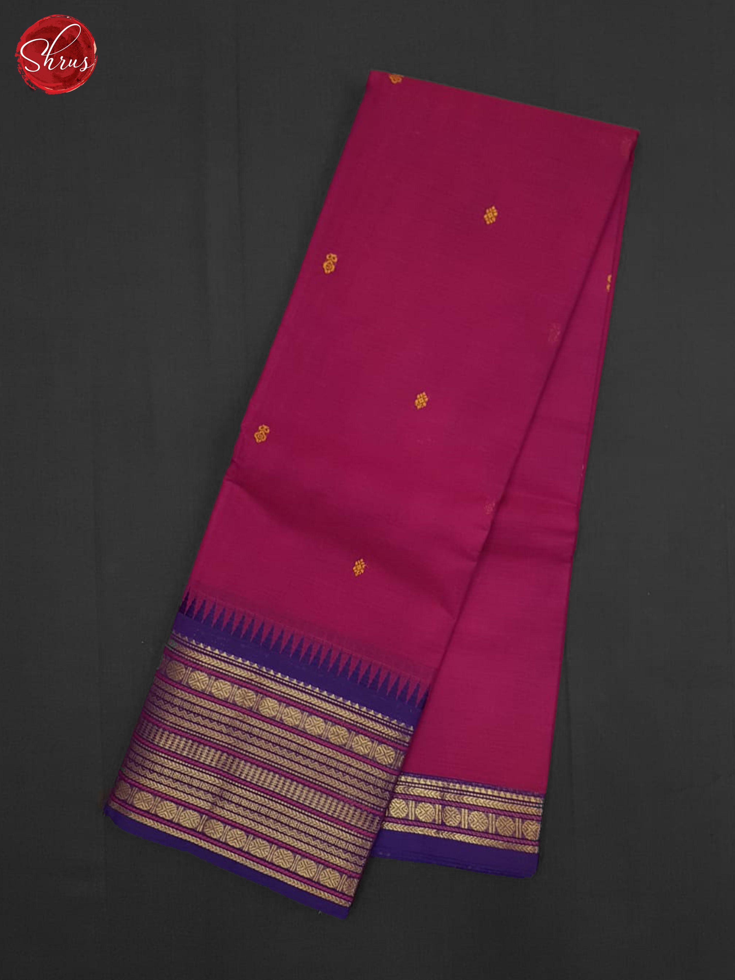 Pink And Blue- Chettinad Cotton Saree - Shop on ShrusEternity.com