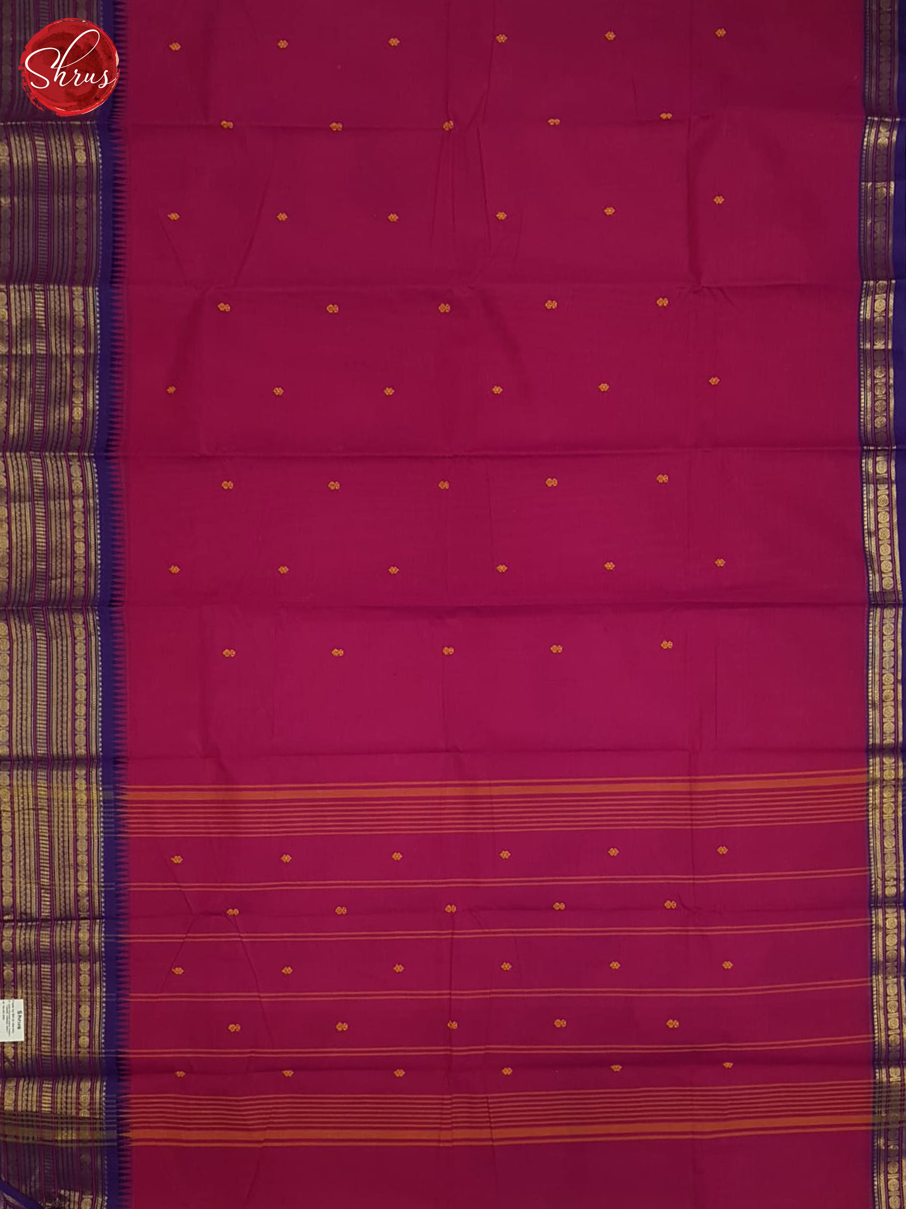 Pink And Blue- Chettinad Cotton Saree - Shop on ShrusEternity.com