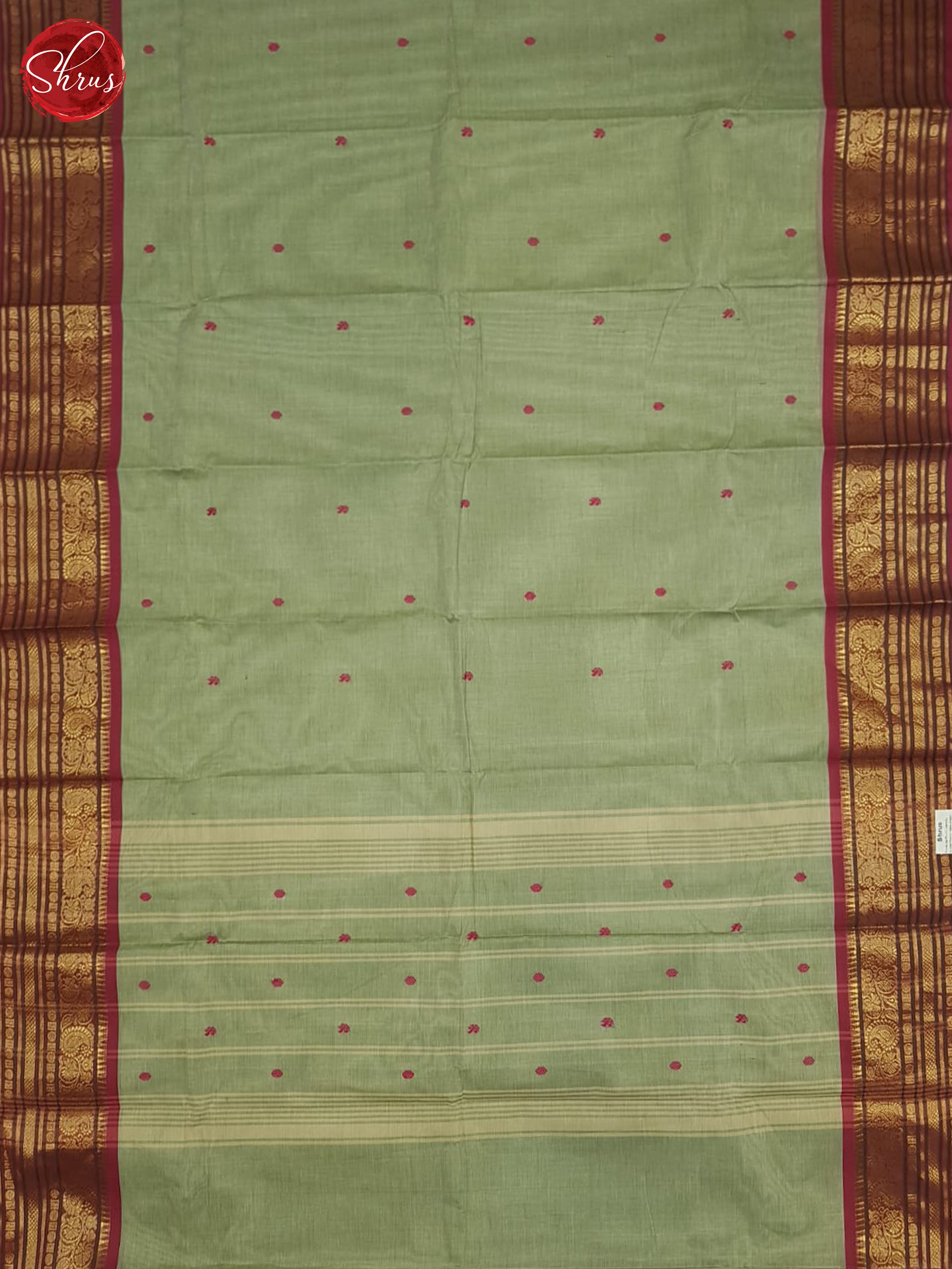 Light Greenish Grey and Pink - Chettinad Cotton saree - Shop on ShrusEternity.com