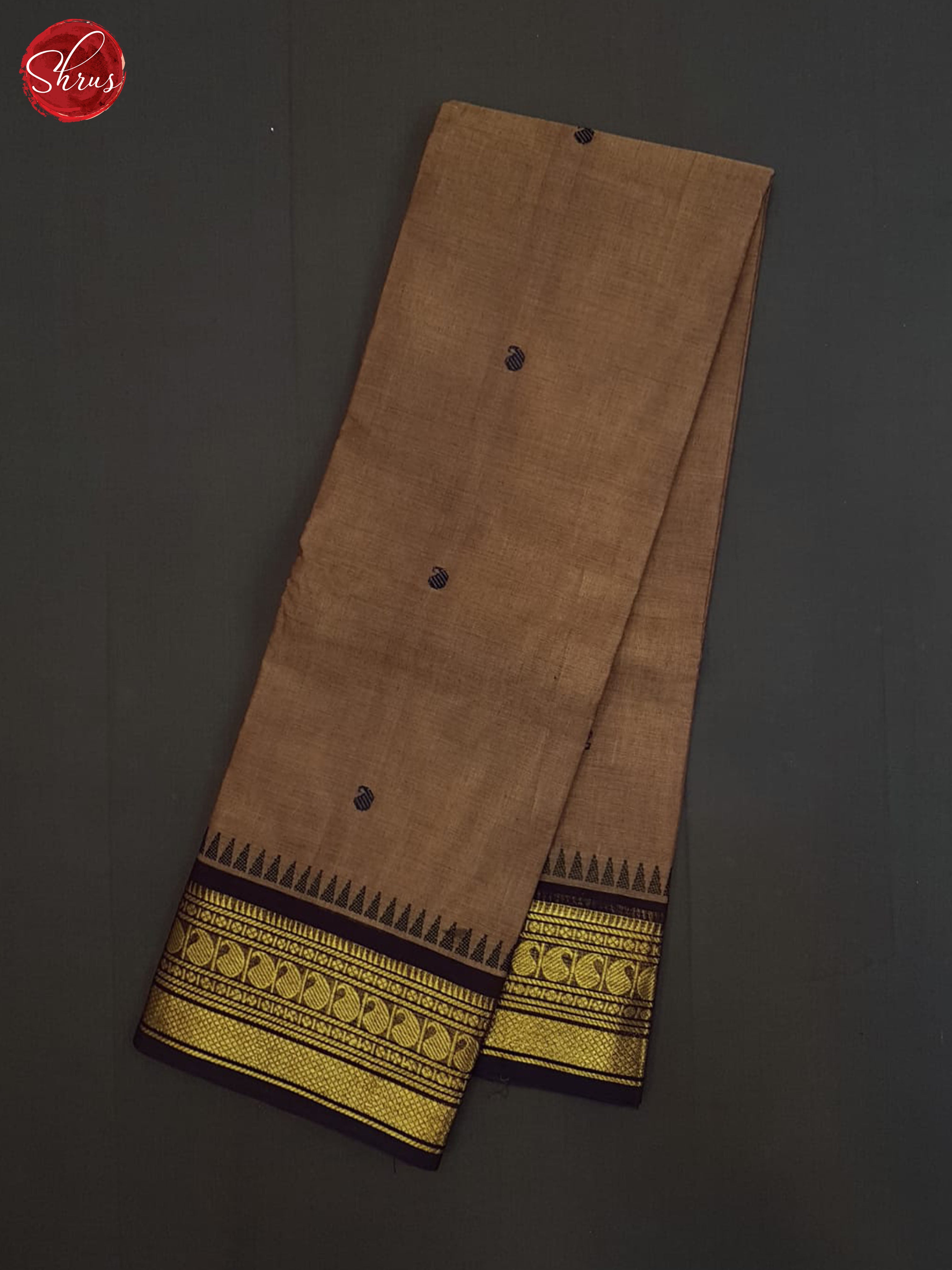 Brown And Blue-Chettinad Cotton saree - Shop on ShrusEternity.com