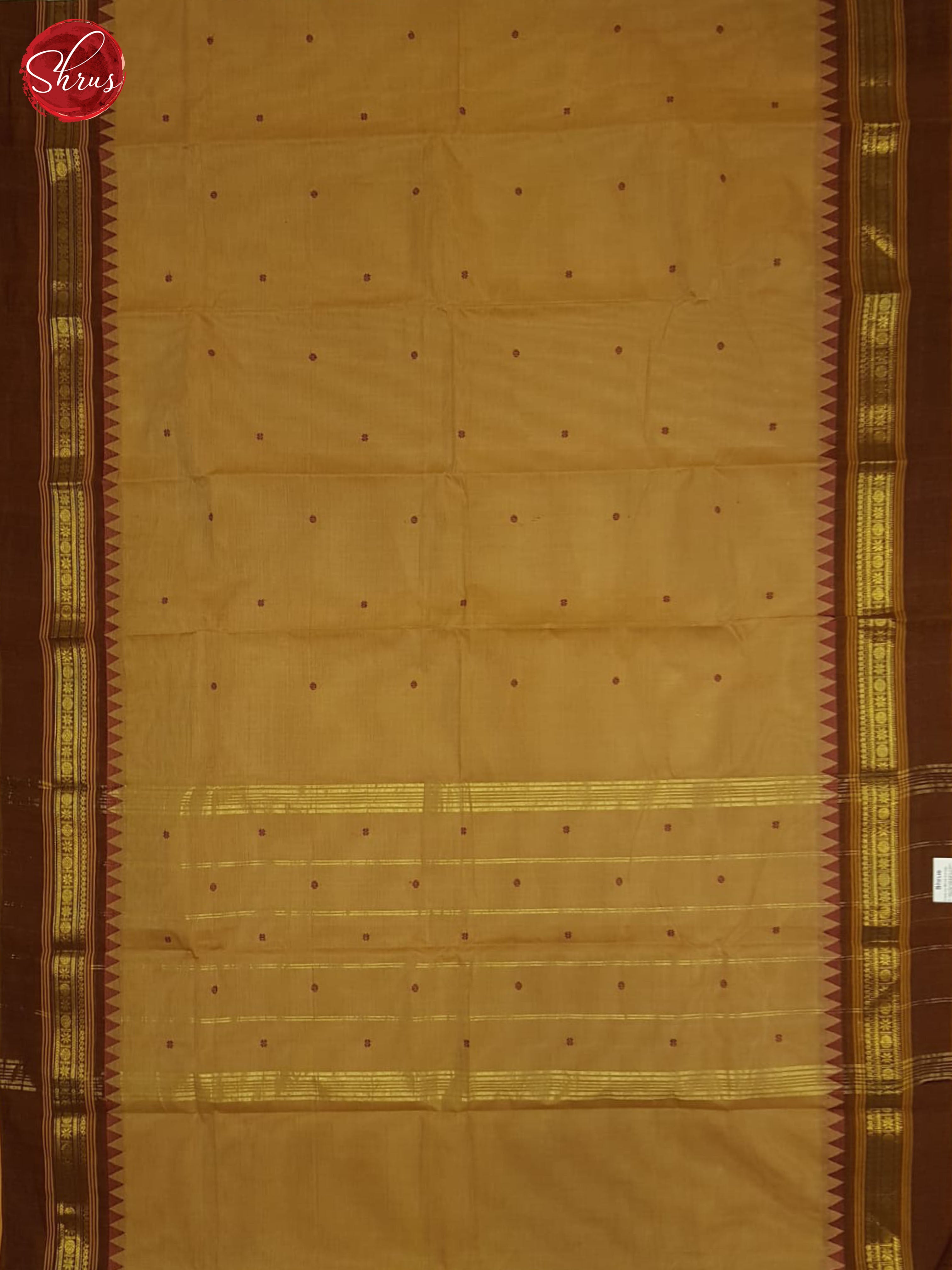 light Brown And Dark Brown- Chettinad Cotton Saree - Shop on ShrusEternity.com