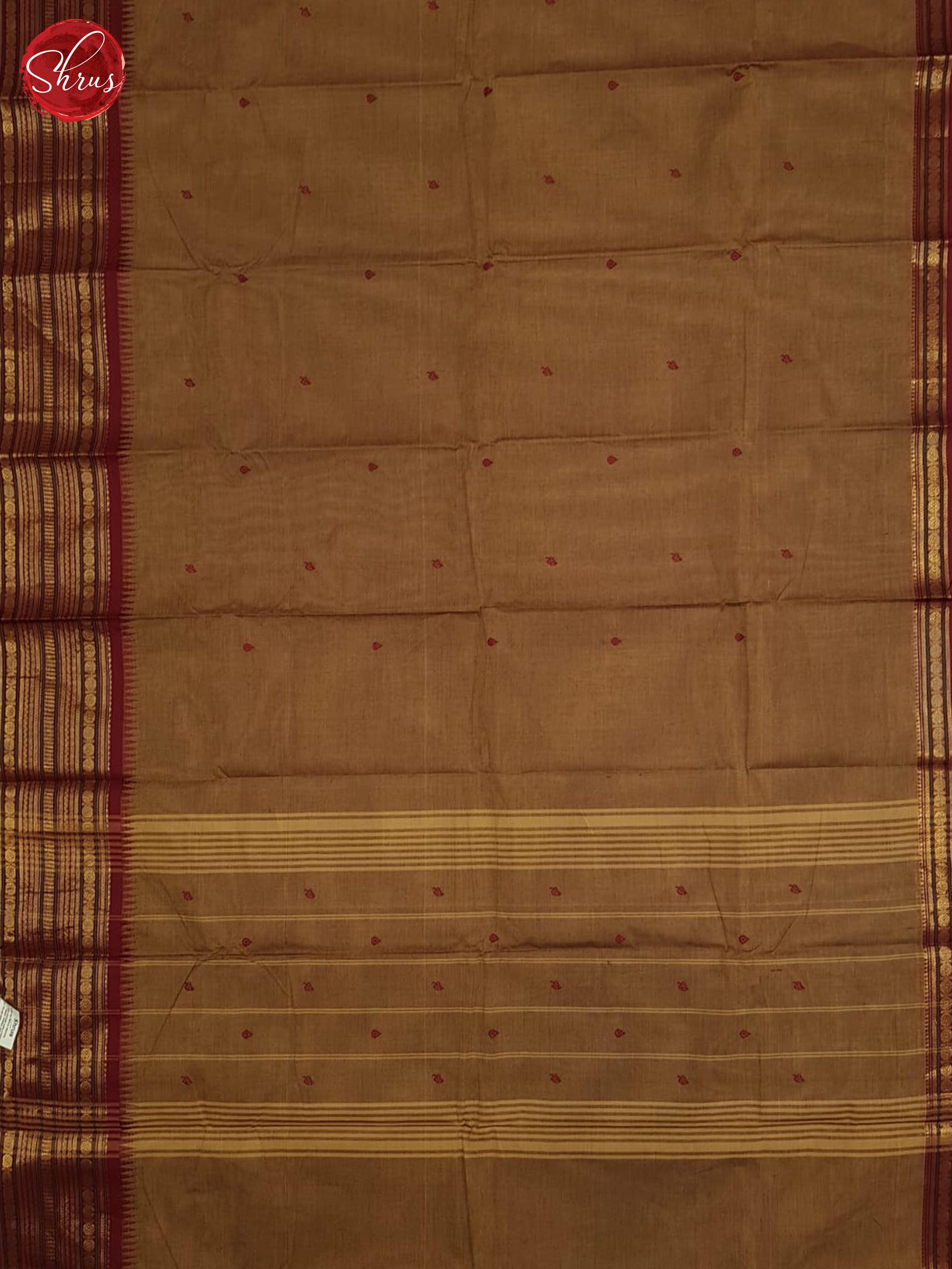 Brown And Maroon-Chettinad Cotton saree - Shop on ShrusEternity.com