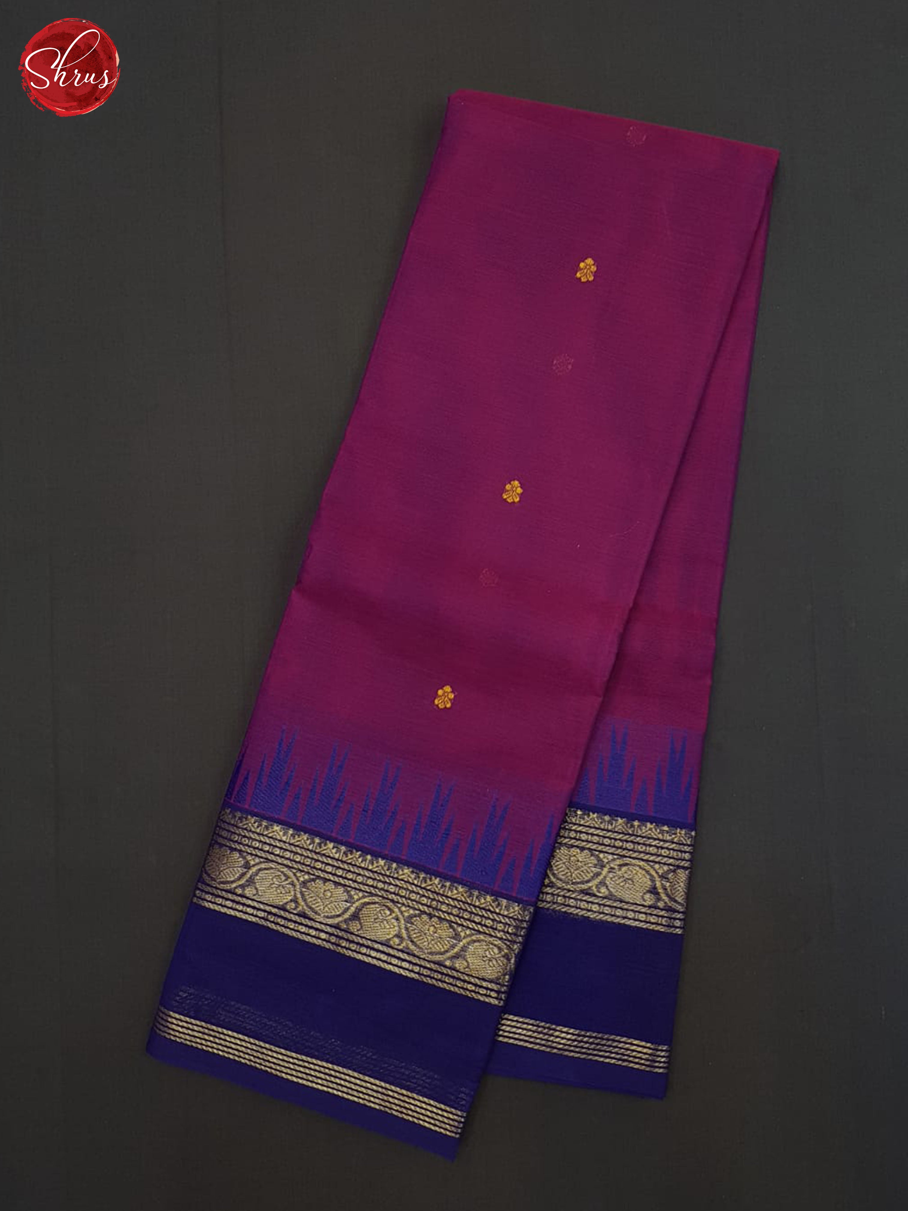 Pink And Blue- Chettinad Cotton Saree - Shop on ShrusEternity.com