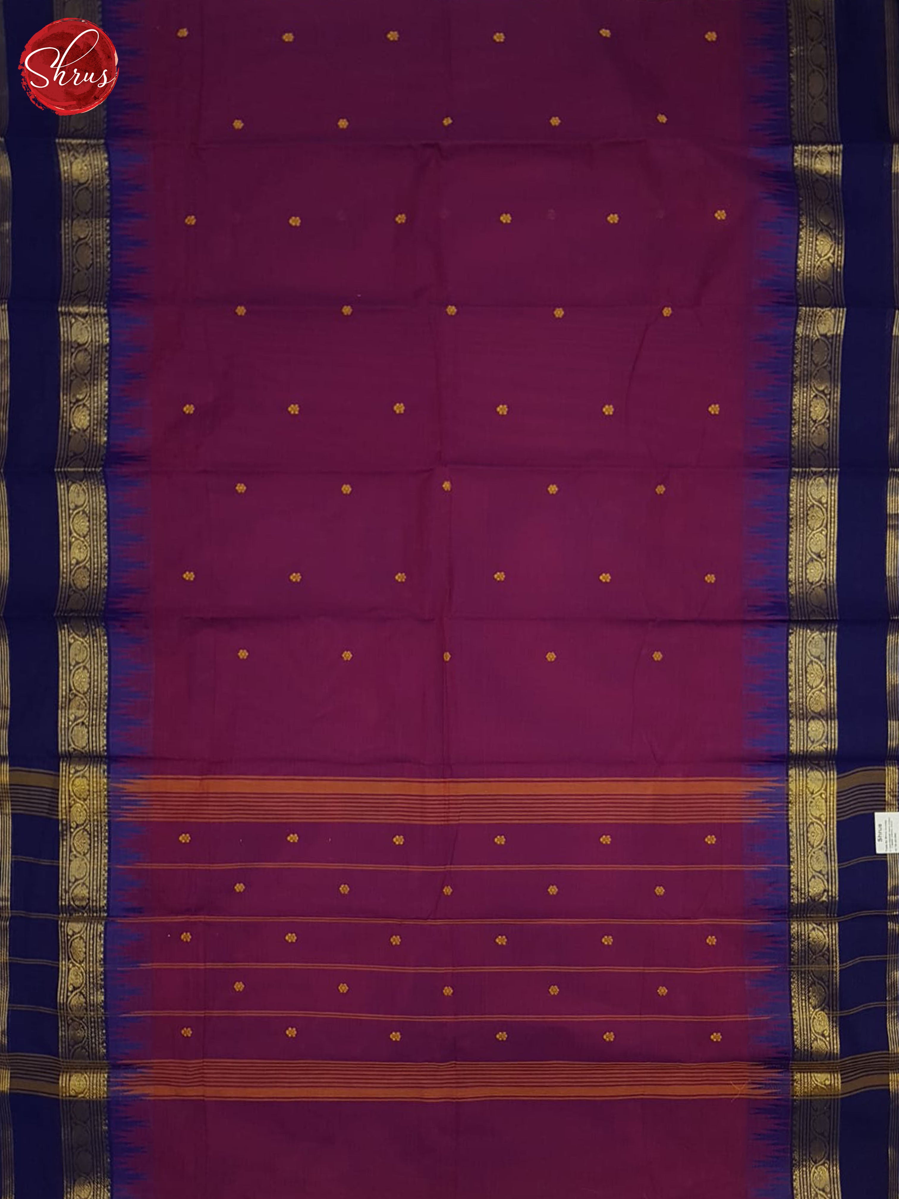 Pink And Blue- Chettinad Cotton Saree - Shop on ShrusEternity.com