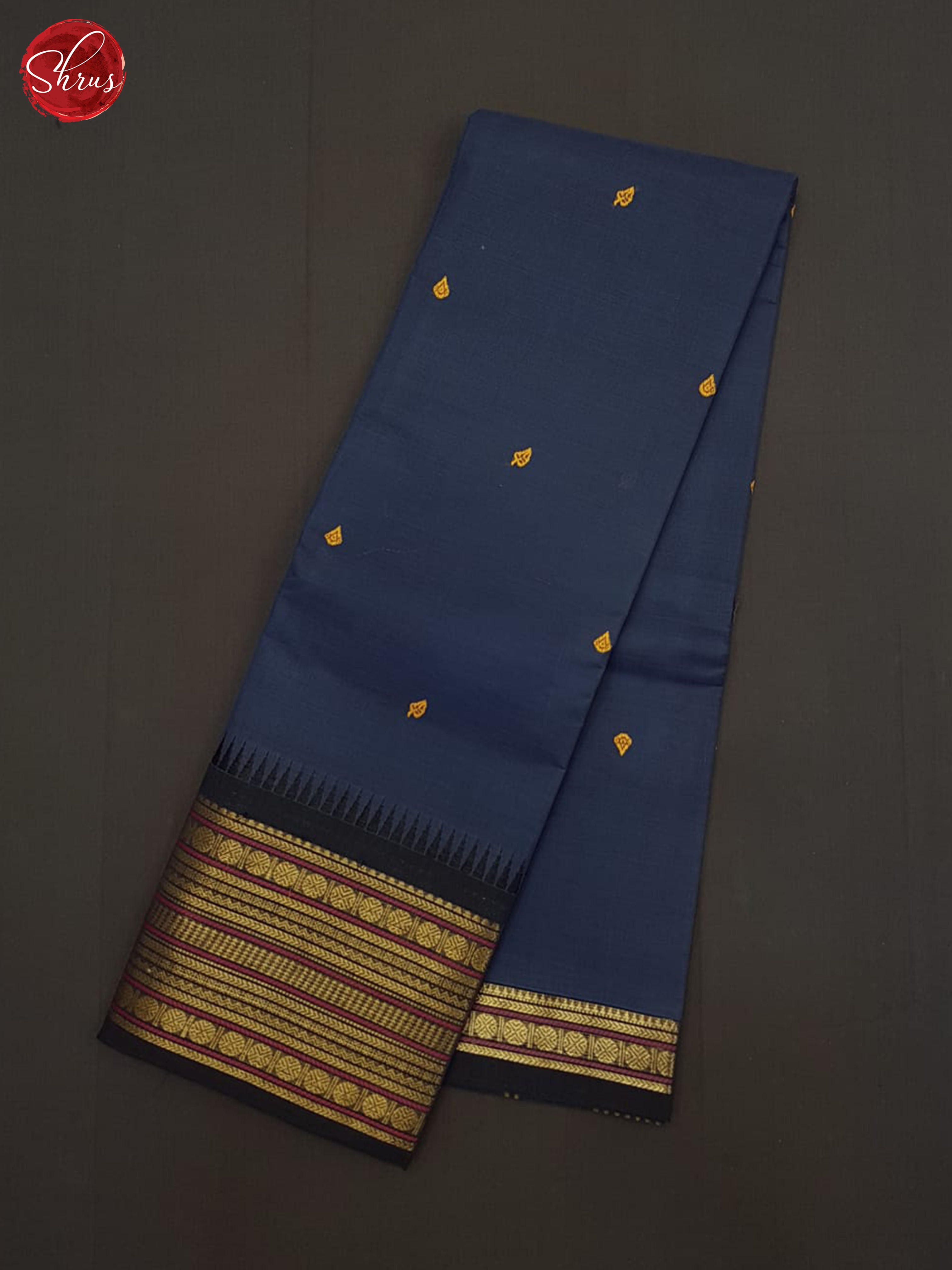 Blue and Black - Chettinad Cotton Saree - Shop on ShrusEternity.com