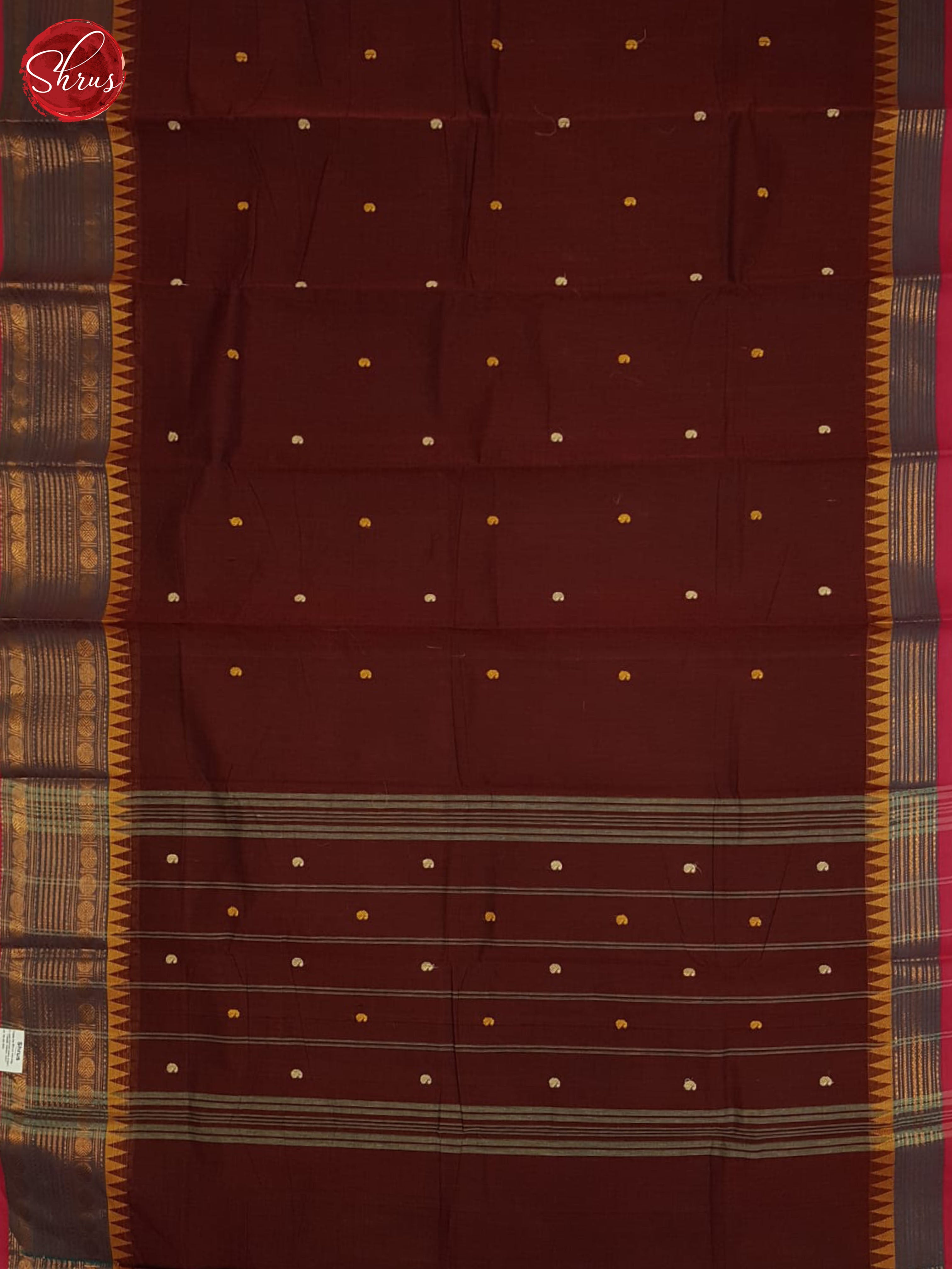 Maroon and pink - Chettinad Cotton saree - Shop on ShrusEternity.com