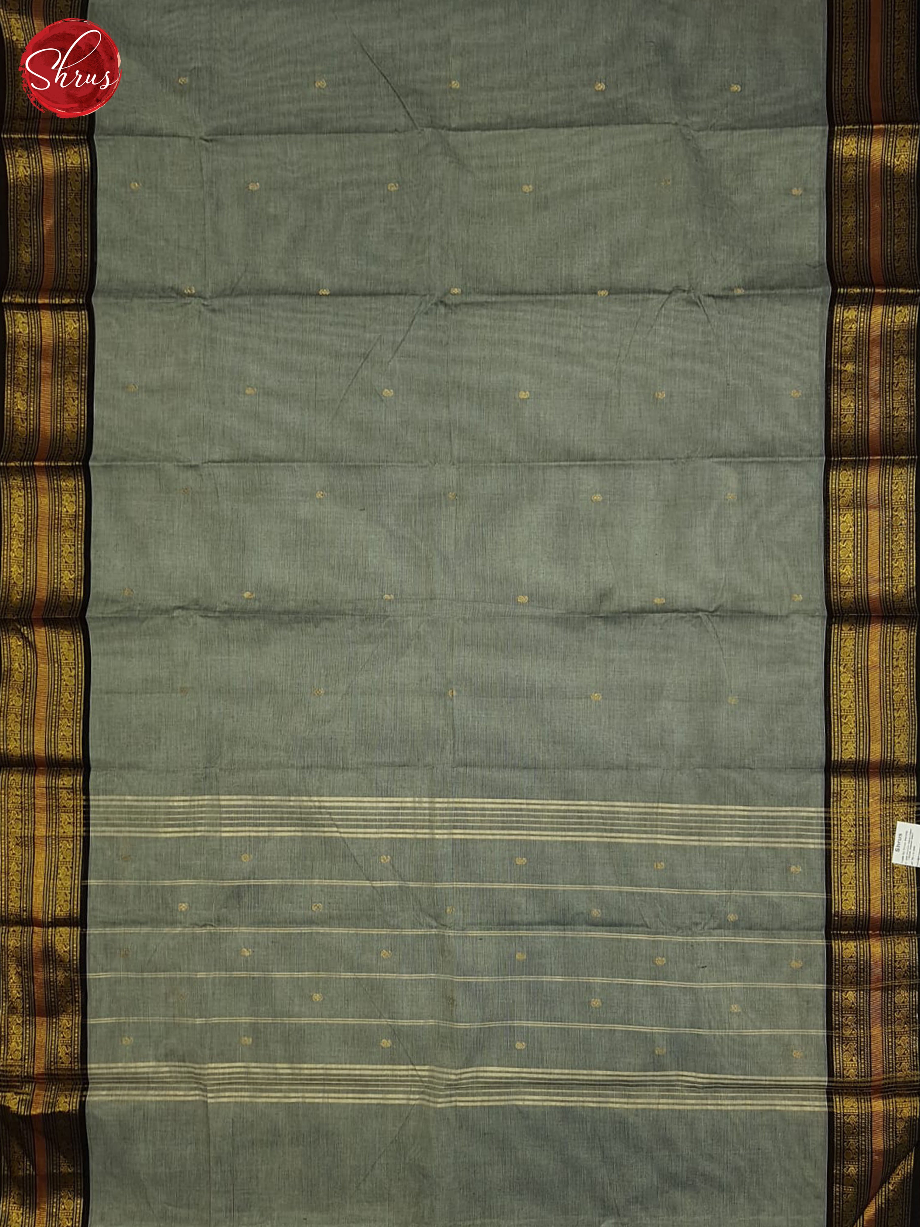 Grey And Black- Chettinad Cotton Saree - Shop on ShrusEternity.com