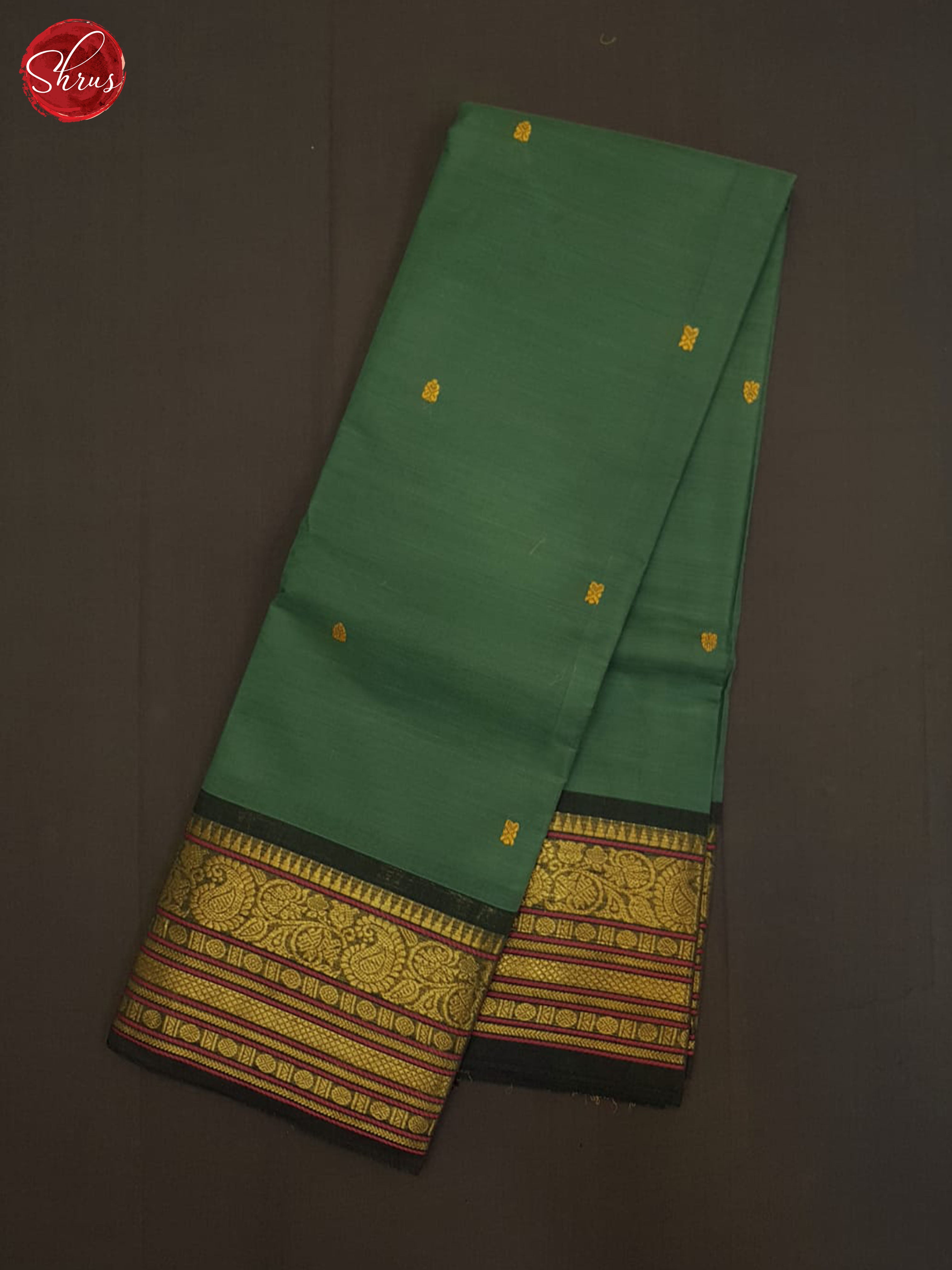 Green and Dark green- Chettinad Cotton Saree - Shop on ShrusEternity.com