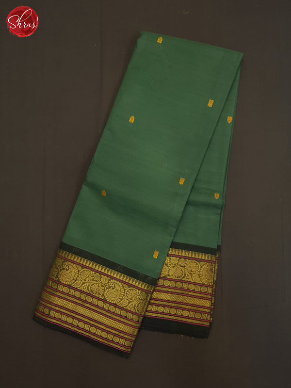 chettinad cotton saree - mehendi green & rust peacock - maati crafts