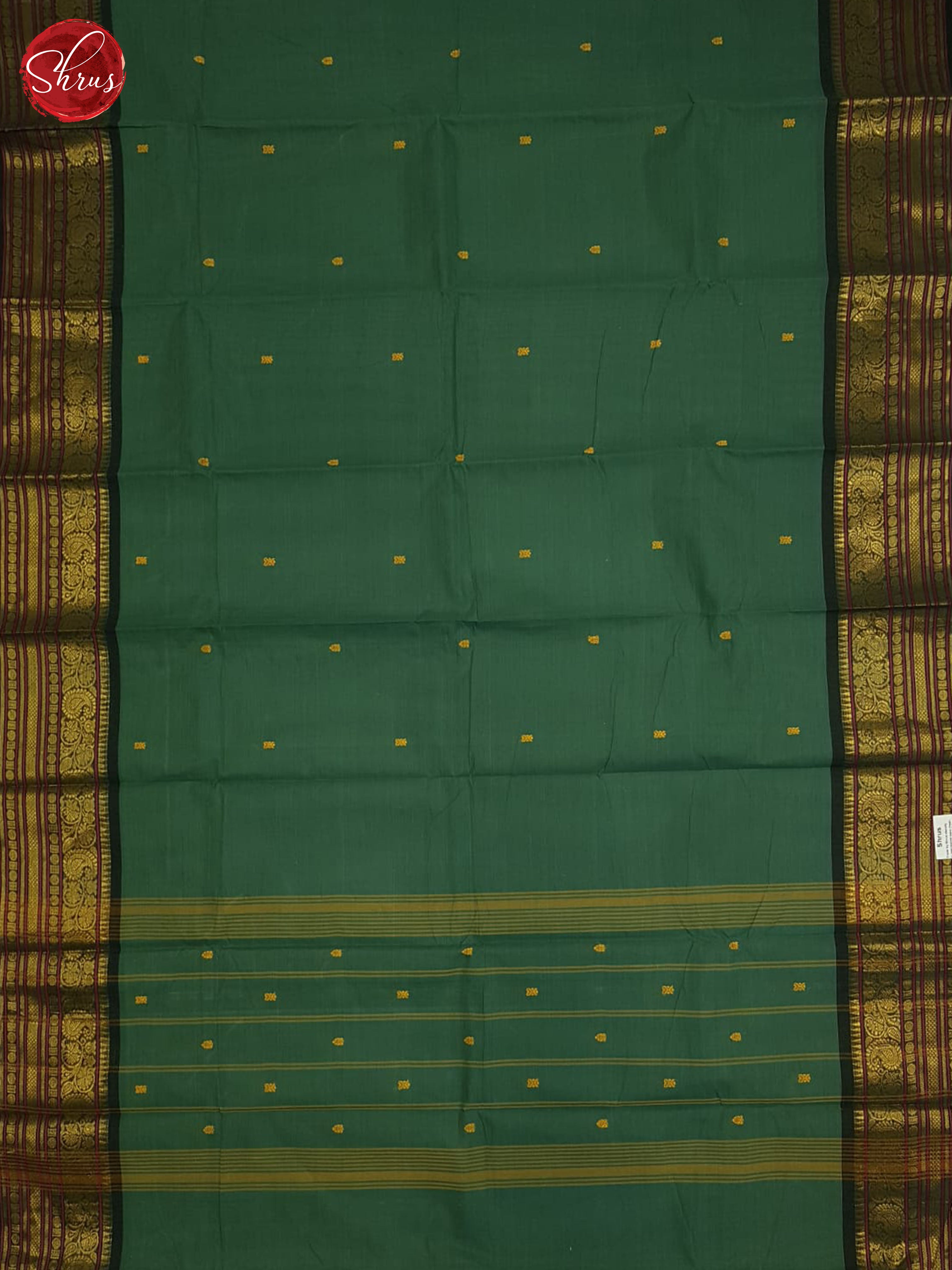 Green and Dark green- Chettinad Cotton Saree - Shop on ShrusEternity.com