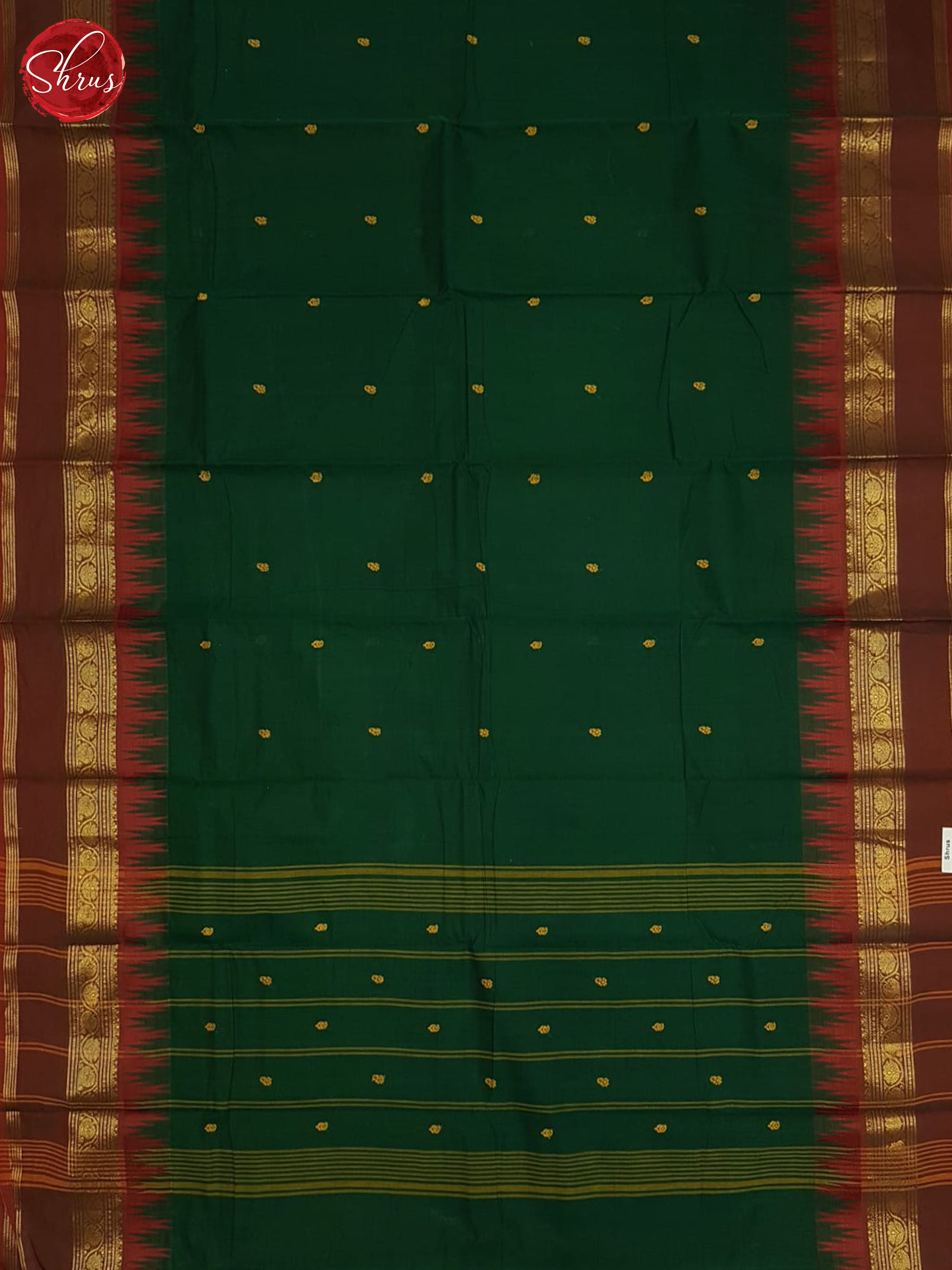 Green And Brown- Chettinad Cotton saree - Shop on ShrusEternity.com