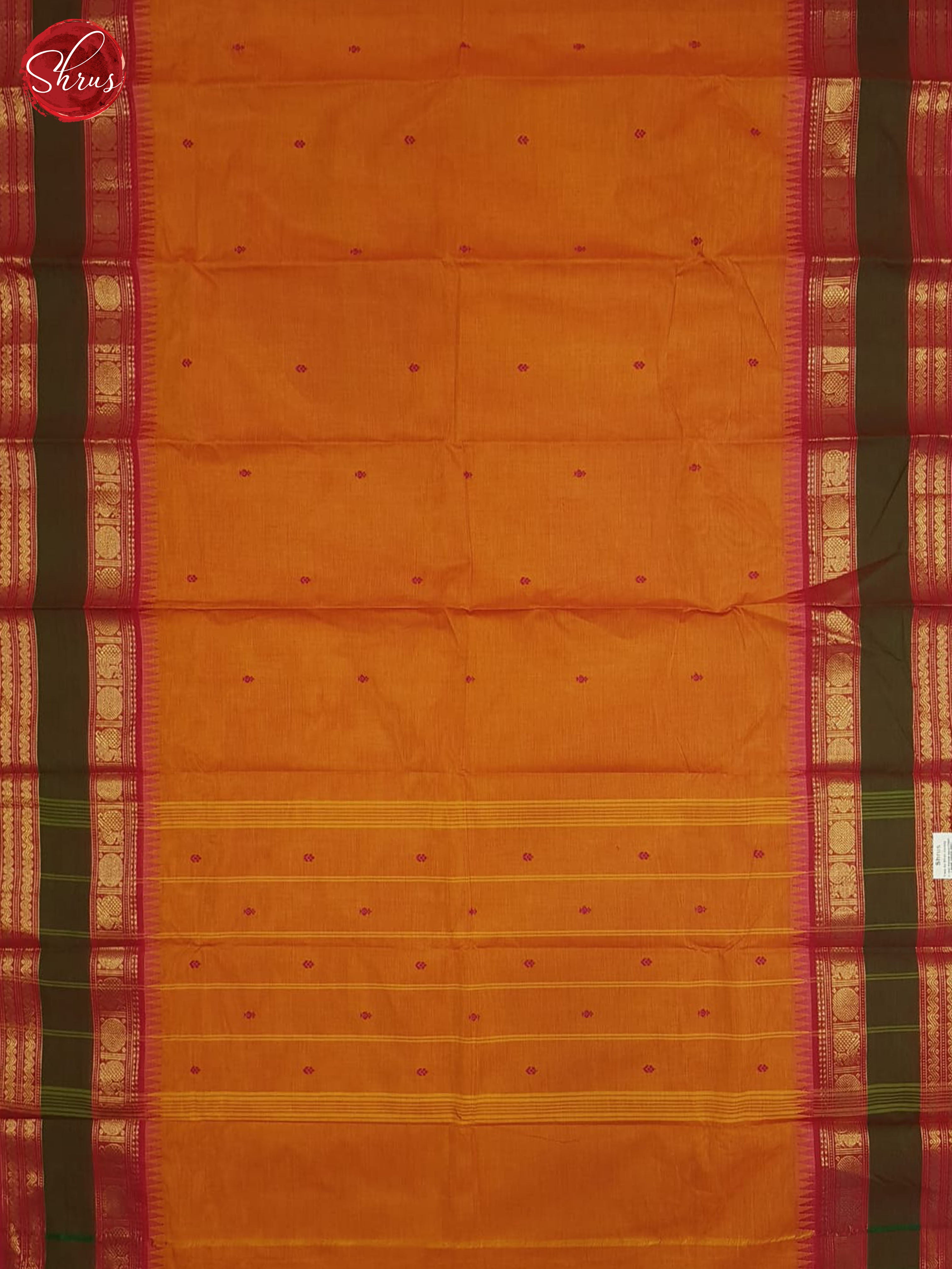 Orange And Pink- Chettinad Cotton Saree - Shop on ShrusEternity.com