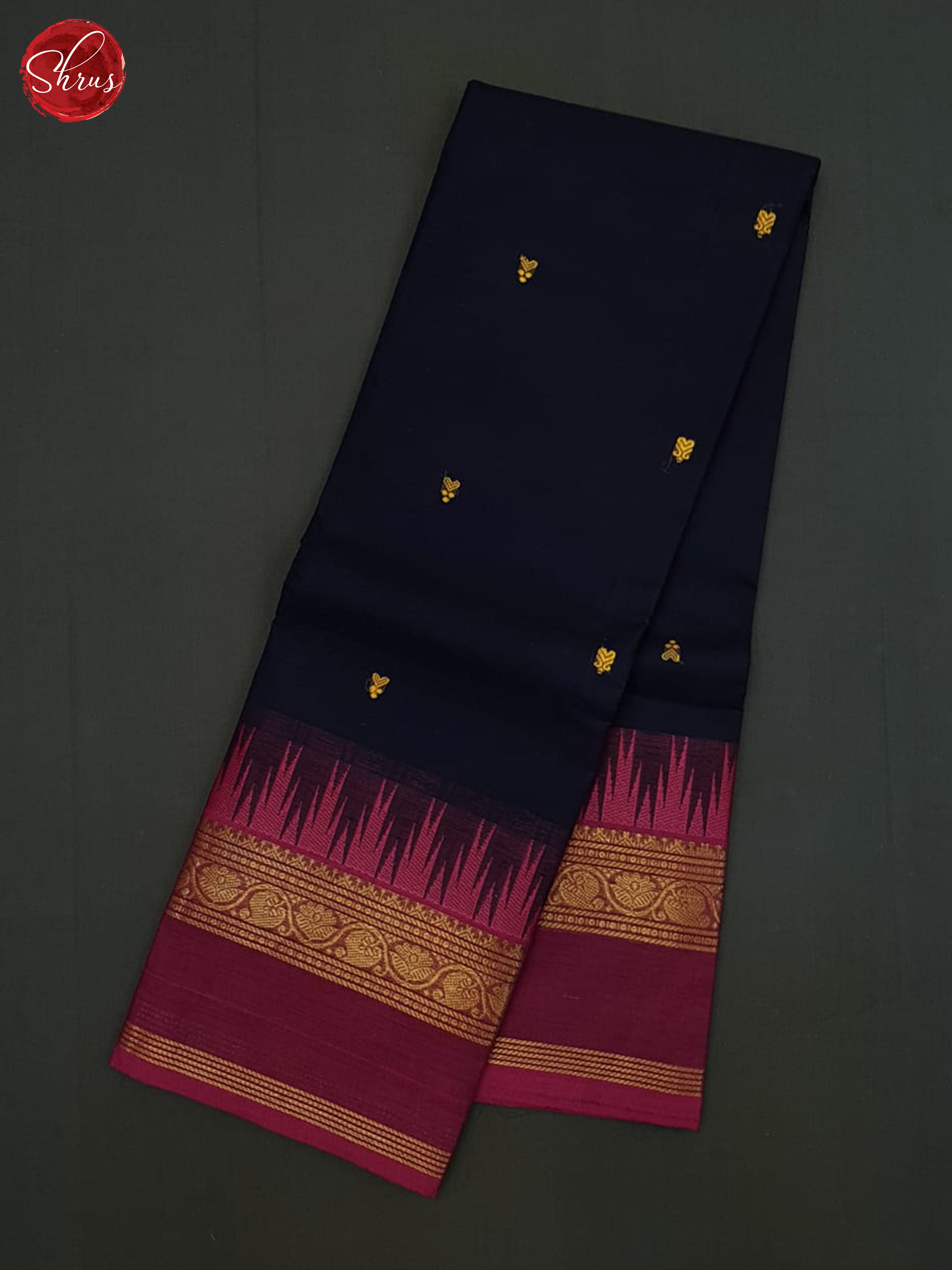 Blue And Pink- Chettinad Cotton Saree - Shop on ShrusEternity.com