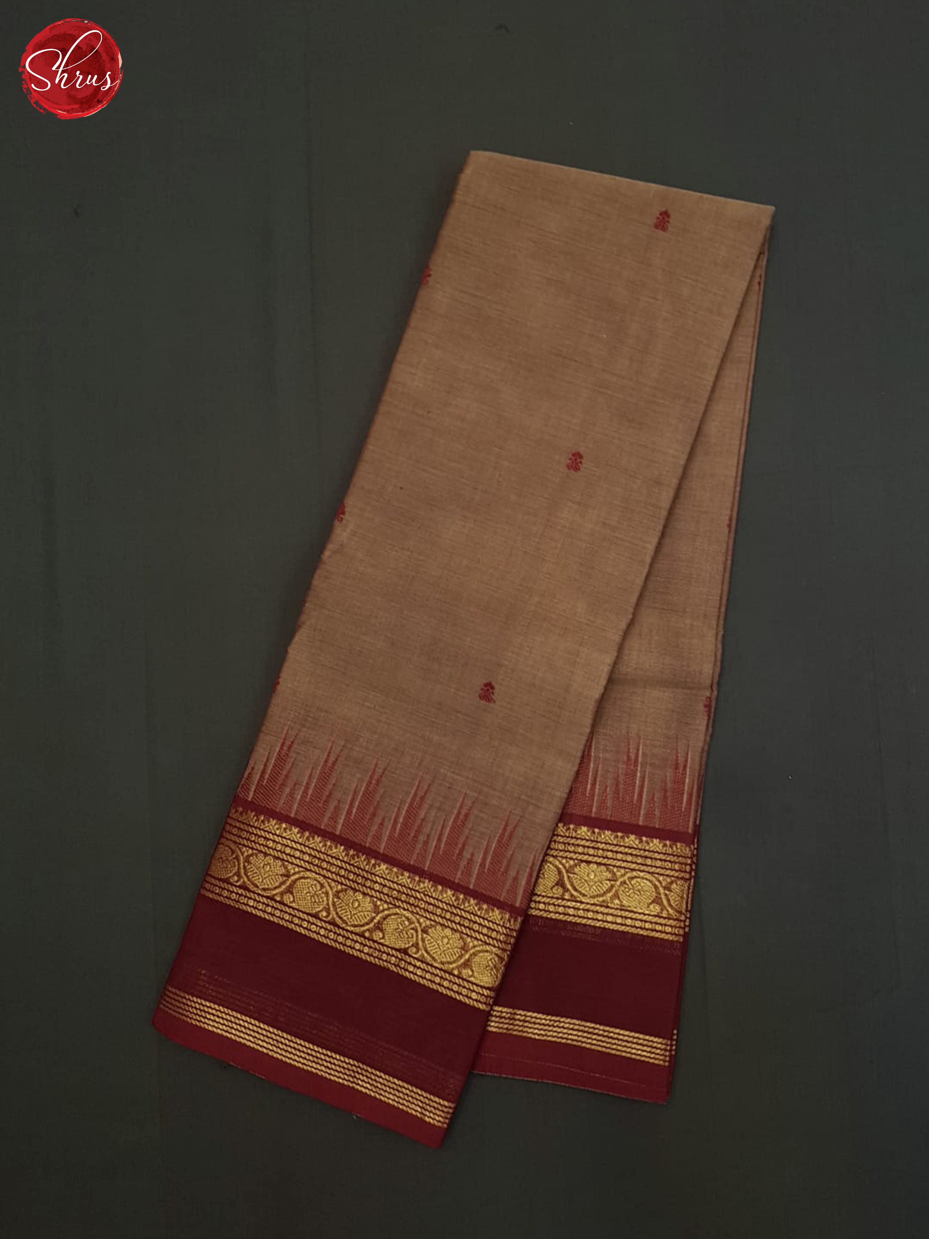 Brown And Maroon- Chettinad Cotton Saree - Shop on ShrusEternity.com