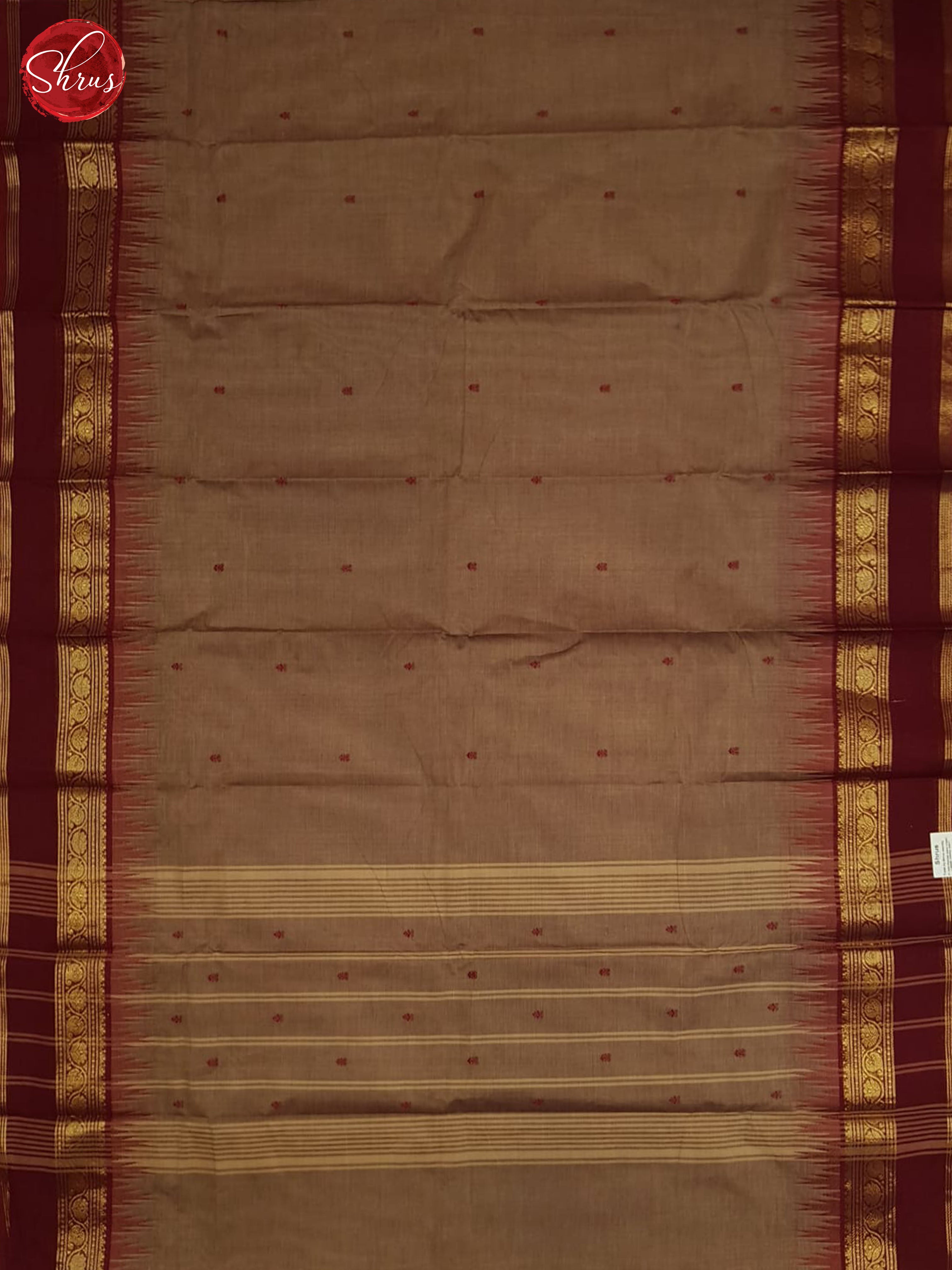 Brown And Maroon- Chettinad Cotton Saree - Shop on ShrusEternity.com