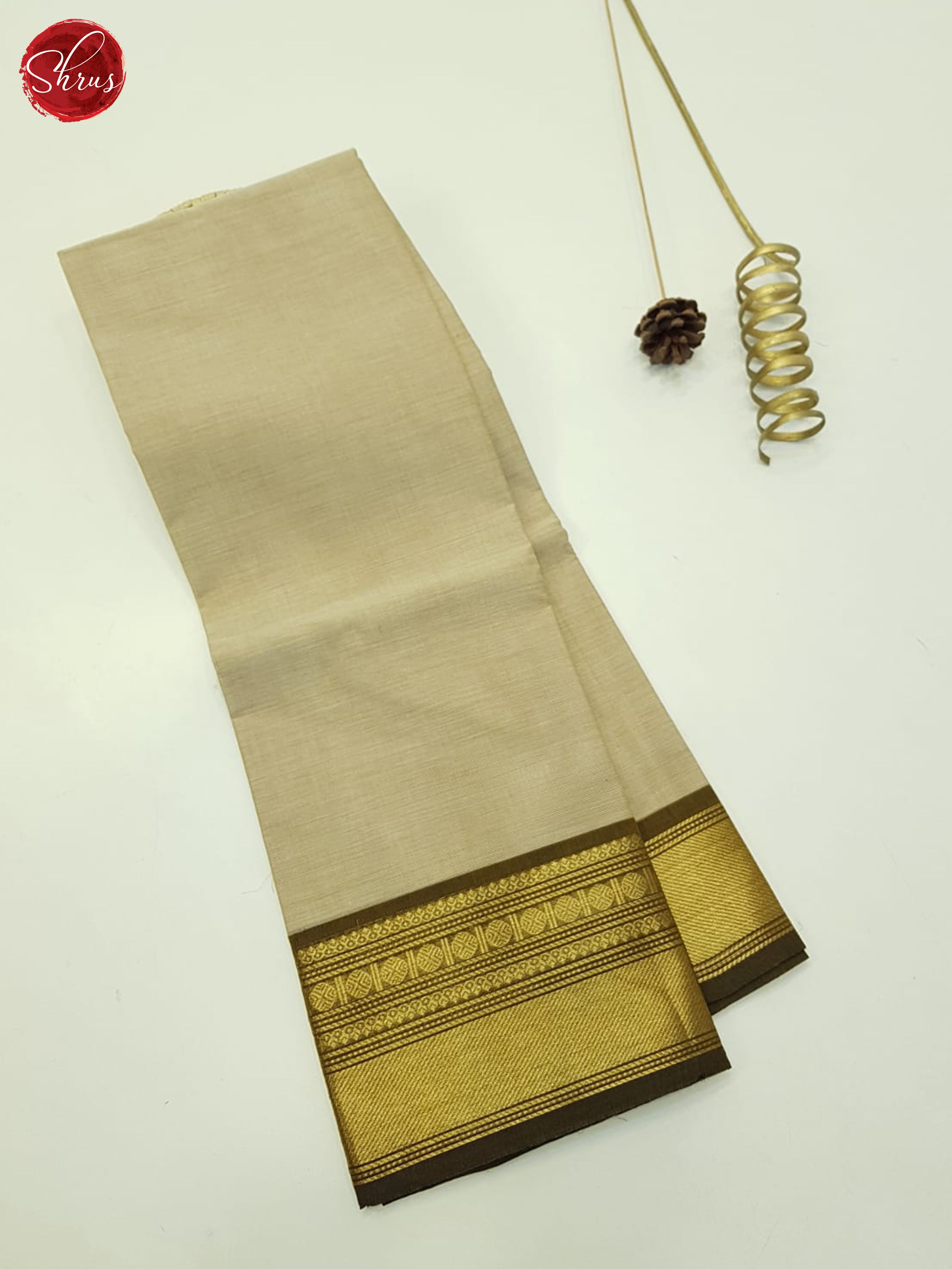 Beige And Brown-Unstitched Chettinad Cotton Top - Shop on ShrusEternity.com