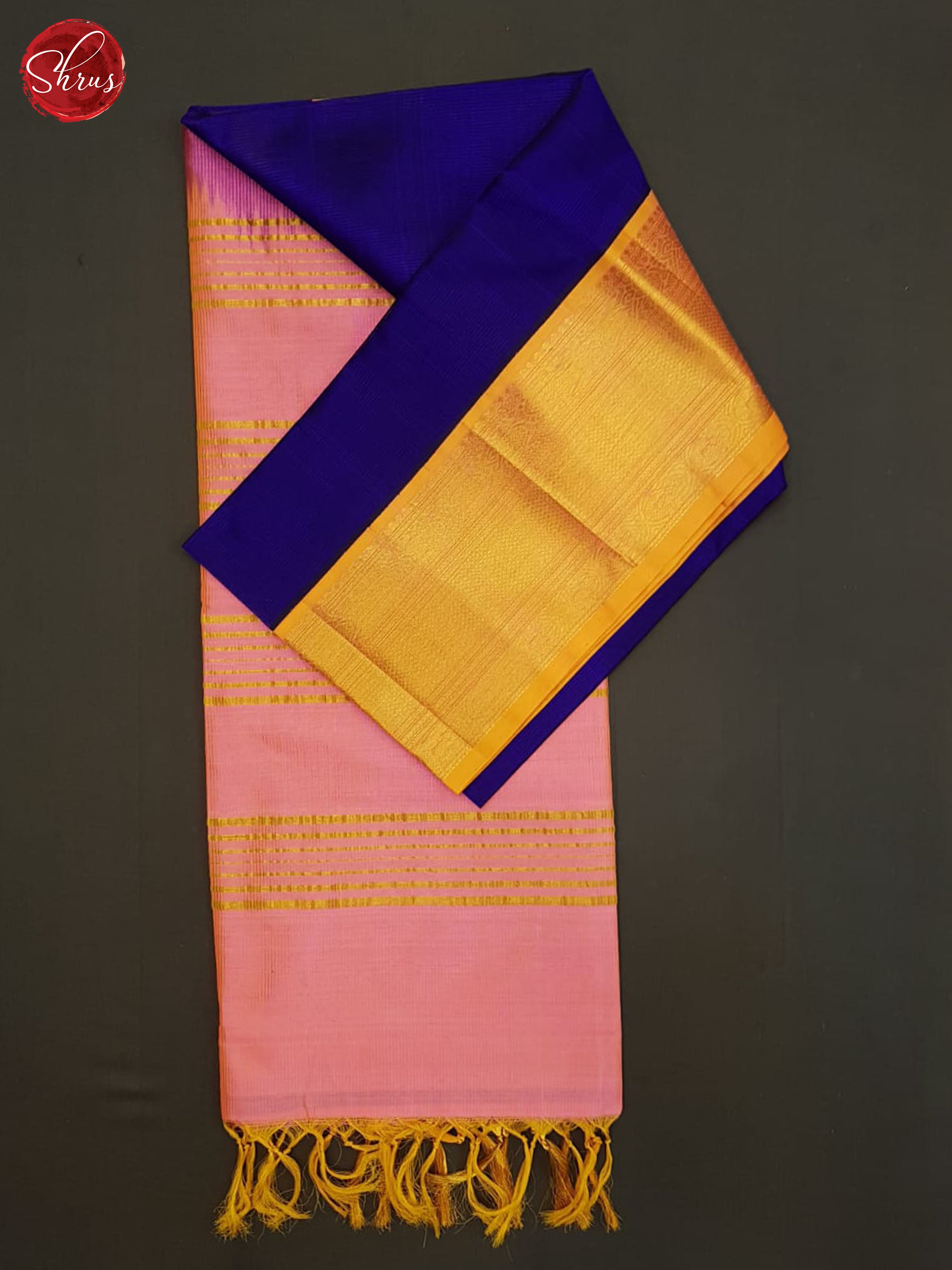 Blue And Pink- Silk Cotton Saree - Shop on ShrusEternity.com