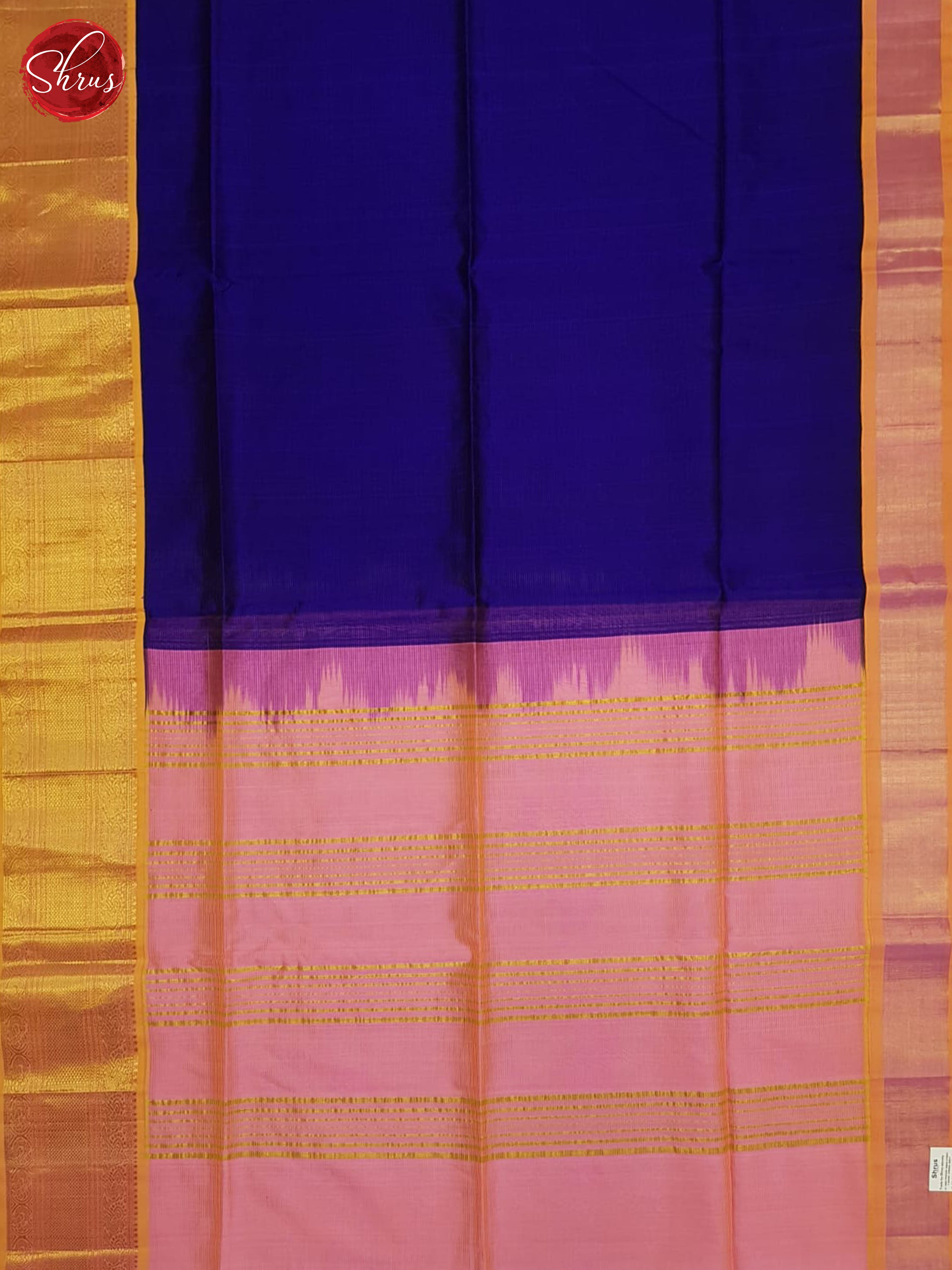 Blue And Pink- Silk Cotton Saree - Shop on ShrusEternity.com