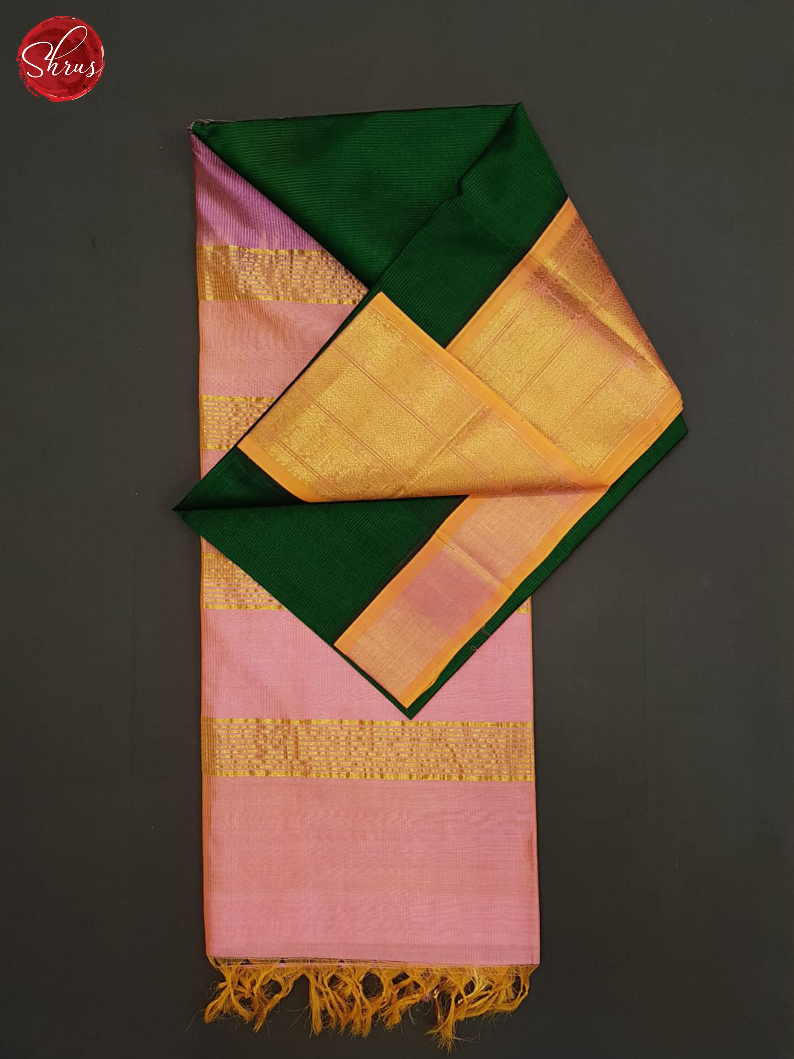 Green And Pink-Silk cotton Saree - Shop on ShrusEternity.com