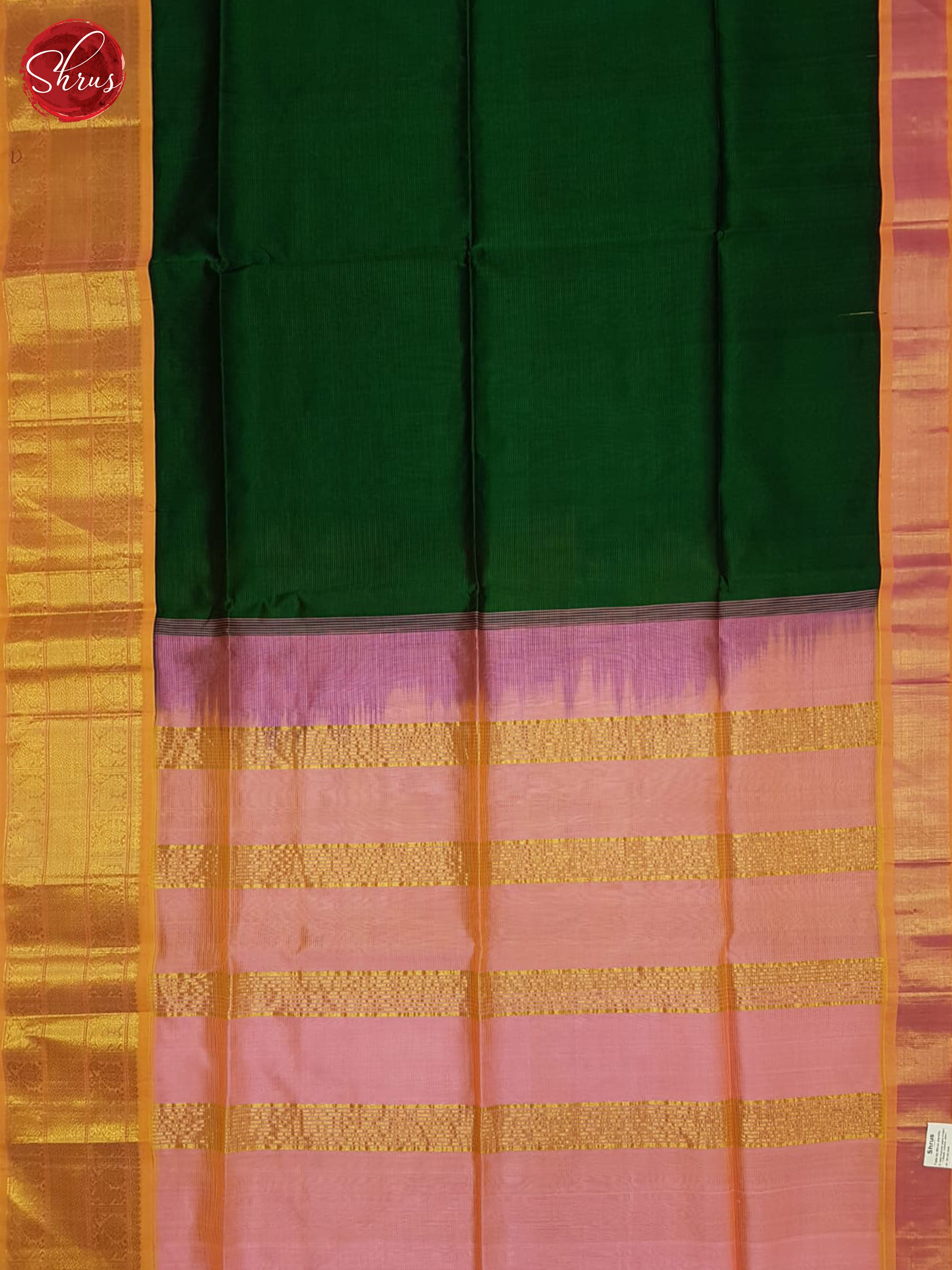 Green And Pink-Silk cotton Saree - Shop on ShrusEternity.com