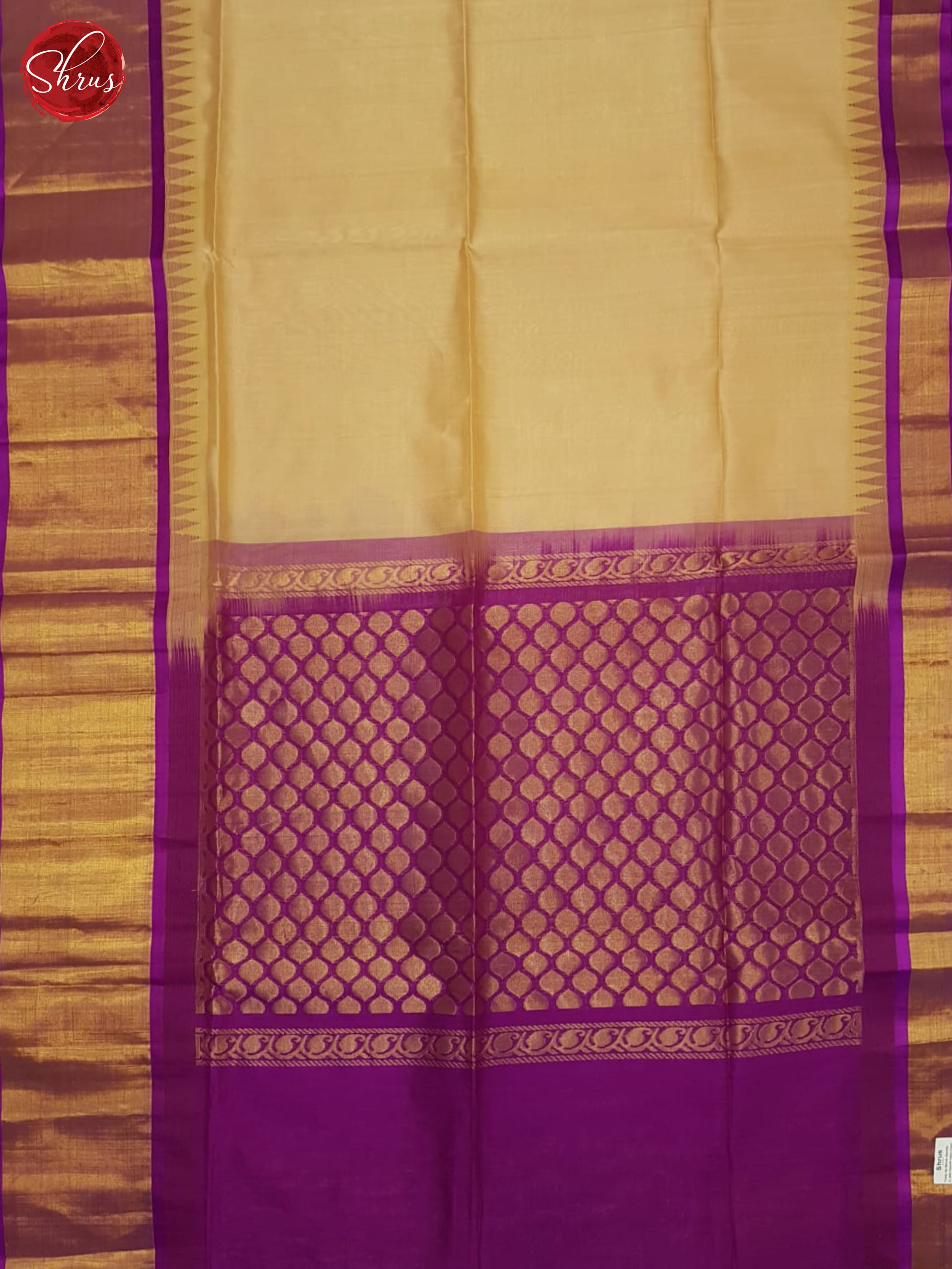 Brown And Purple- Silk Cotton saree - Shop on ShrusEternity.com