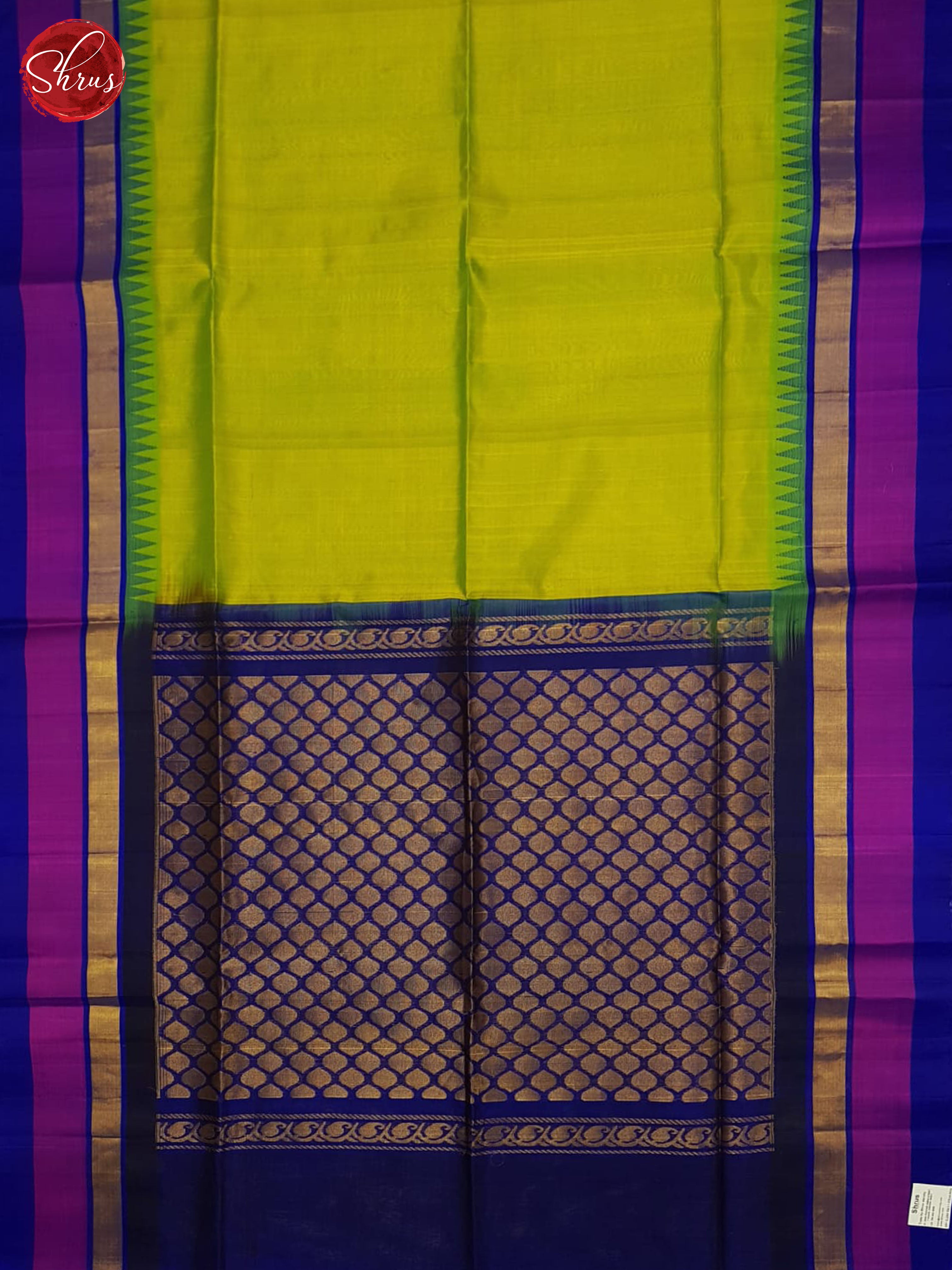 Green And Blue-Silk cotton Saree - Shop on ShrusEternity.com