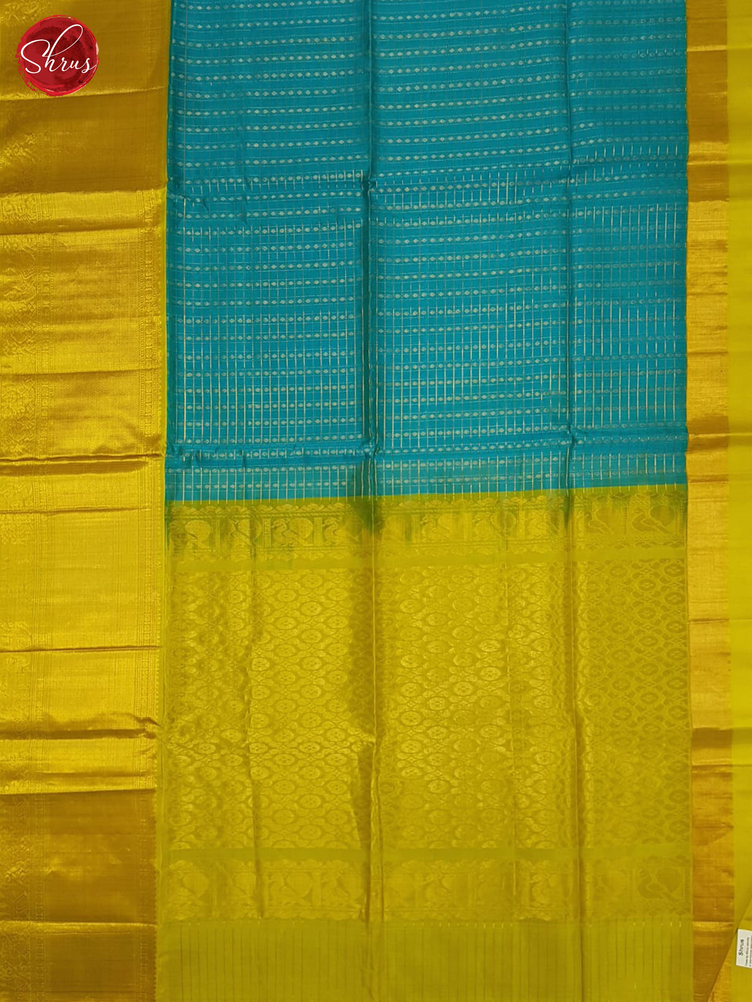 Blue And Manthulir Green-Silk cotton saree - Shop on ShrusEternity.com