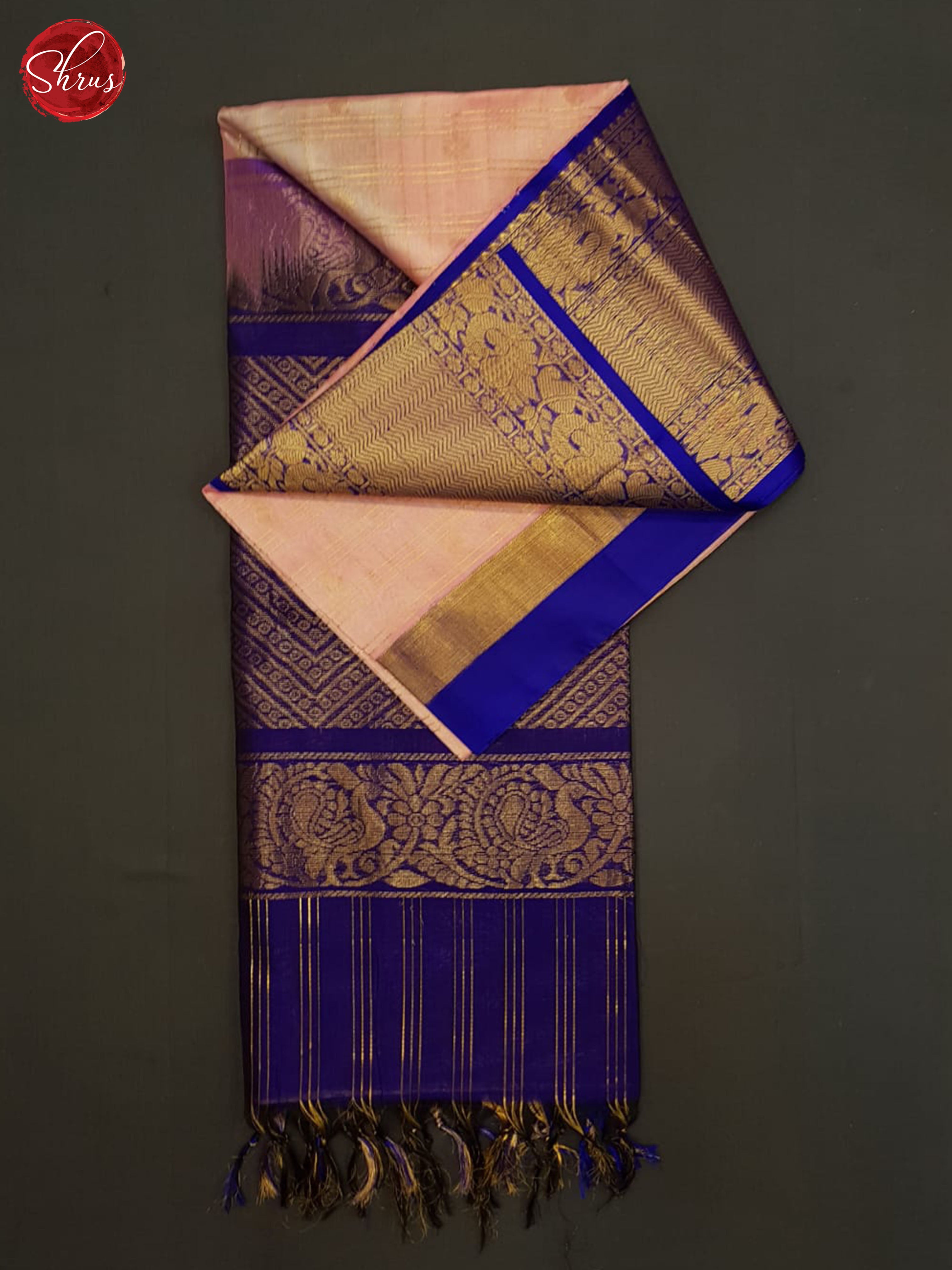 Onion Pink And Blue- Silk cotton saree - Shop on ShrusEternity.com