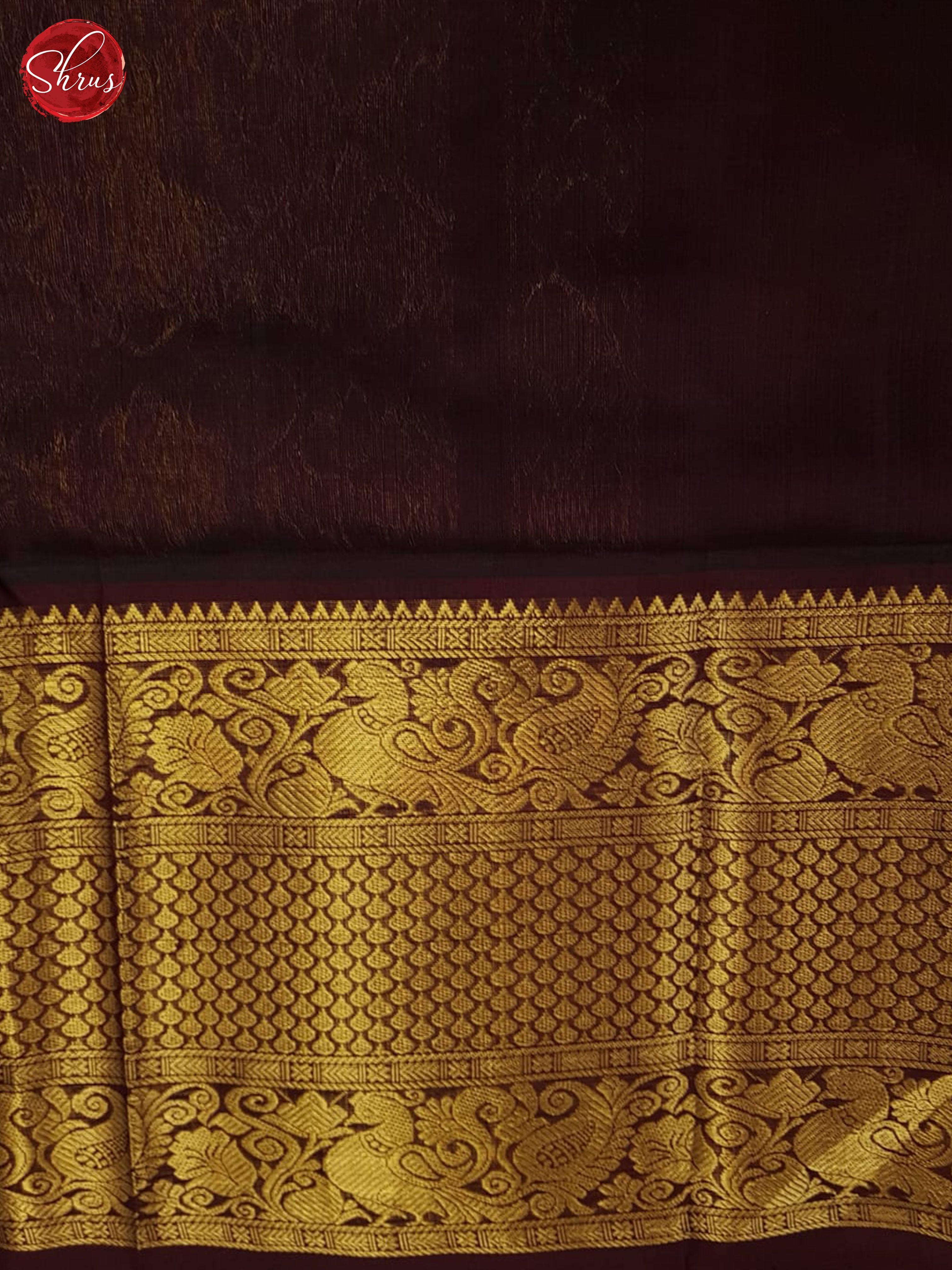 Blue And Brown- Silk cotton saree - Shop on ShrusEternity.com