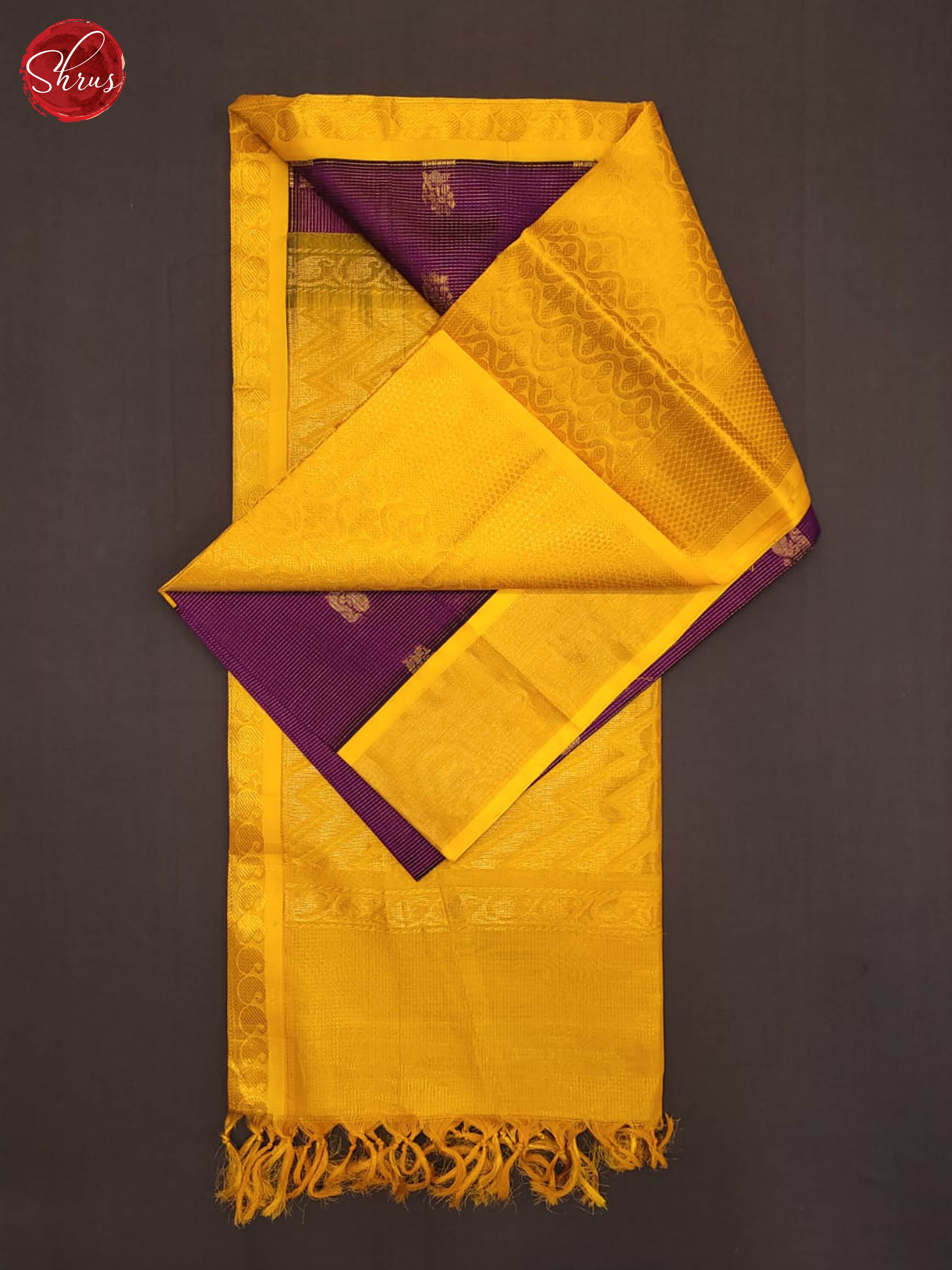 purple and yellow- Silk Cotton Saree - Shop on ShrusEternity.com