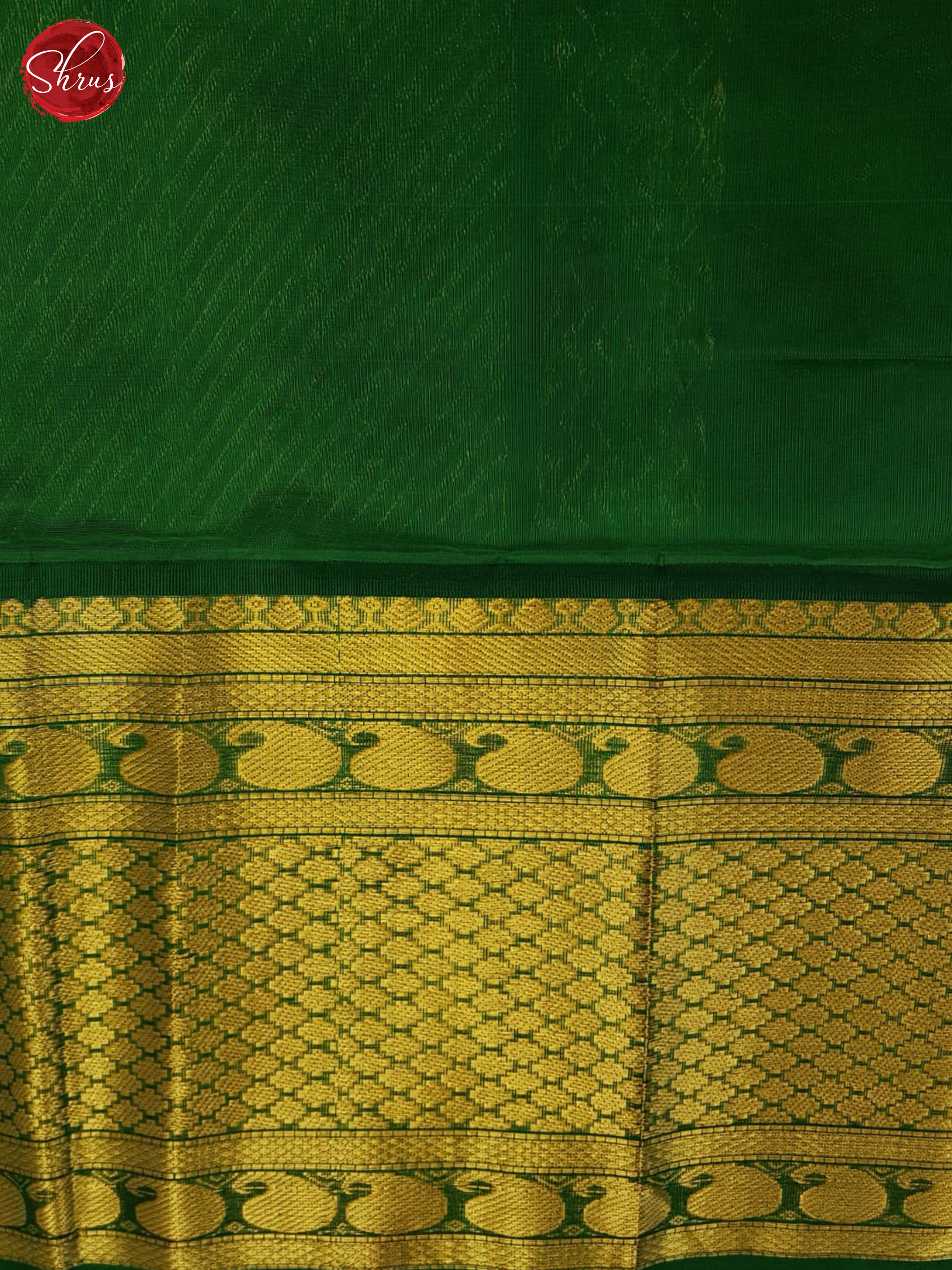 Beige And Green-silk cotton saree - Shop on ShrusEternity.com