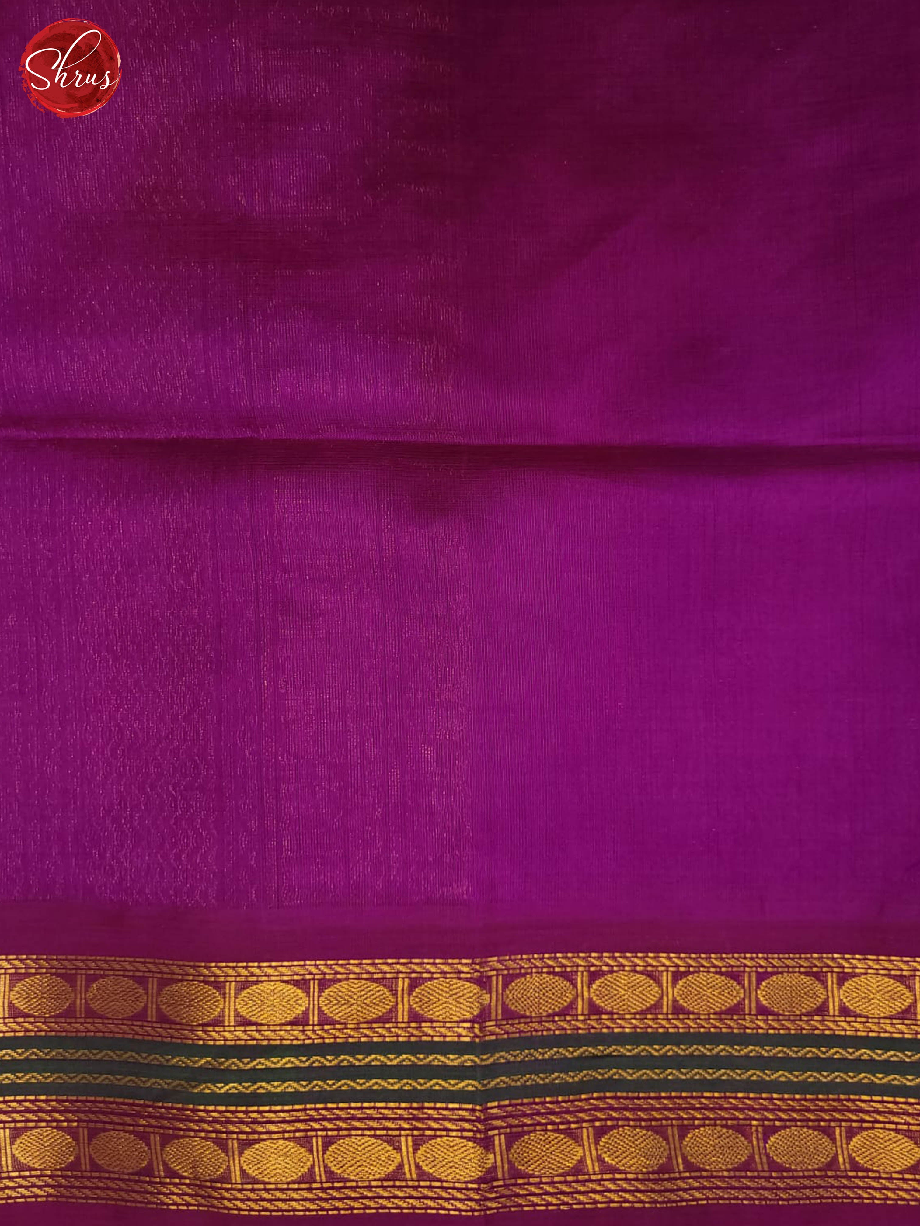 Beige and Purple - Silk Cotton Saree - Shop on ShrusEternity.com