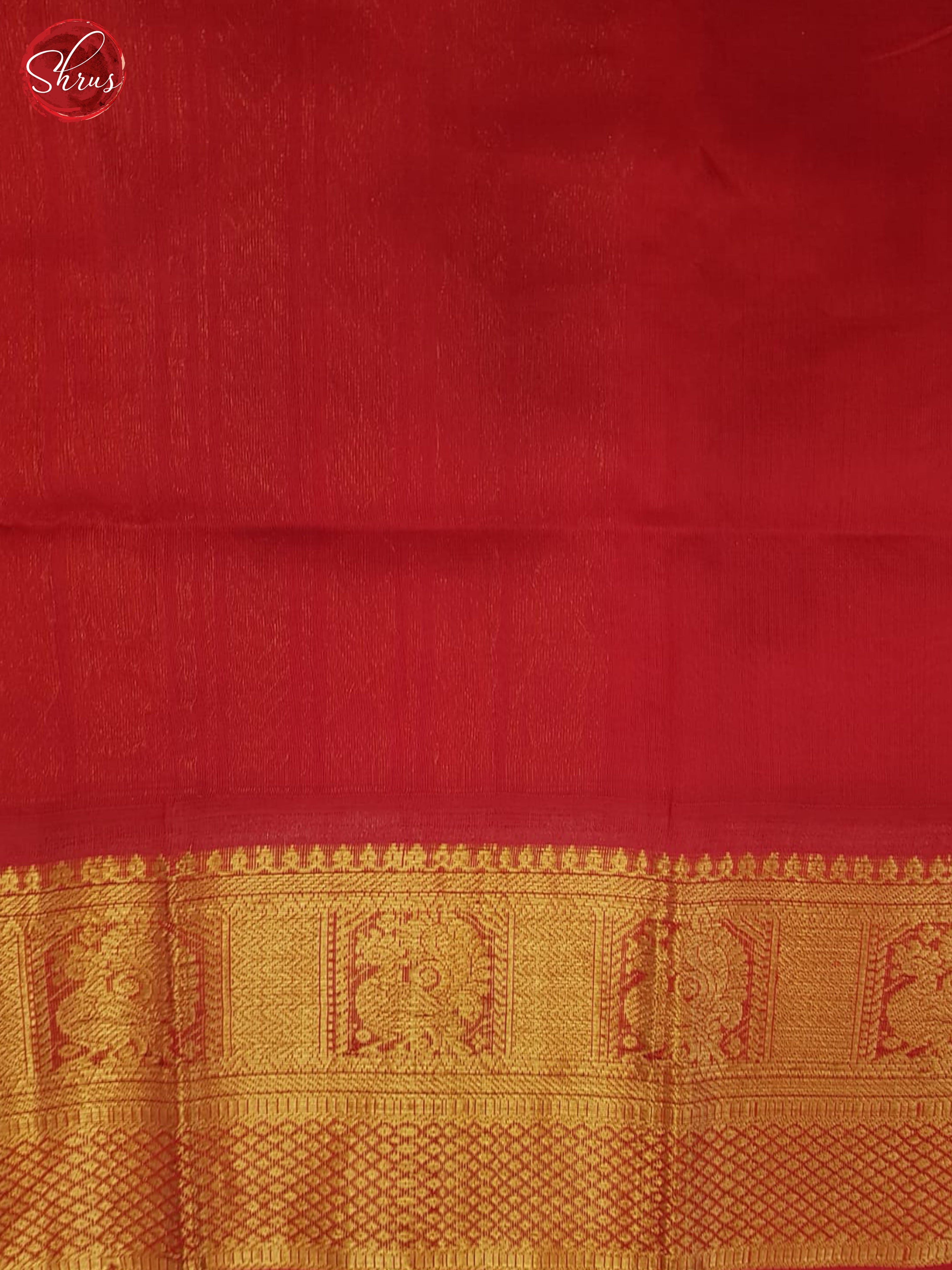 Beige And Red-Silk cotton saree - Shop on ShrusEternity.com