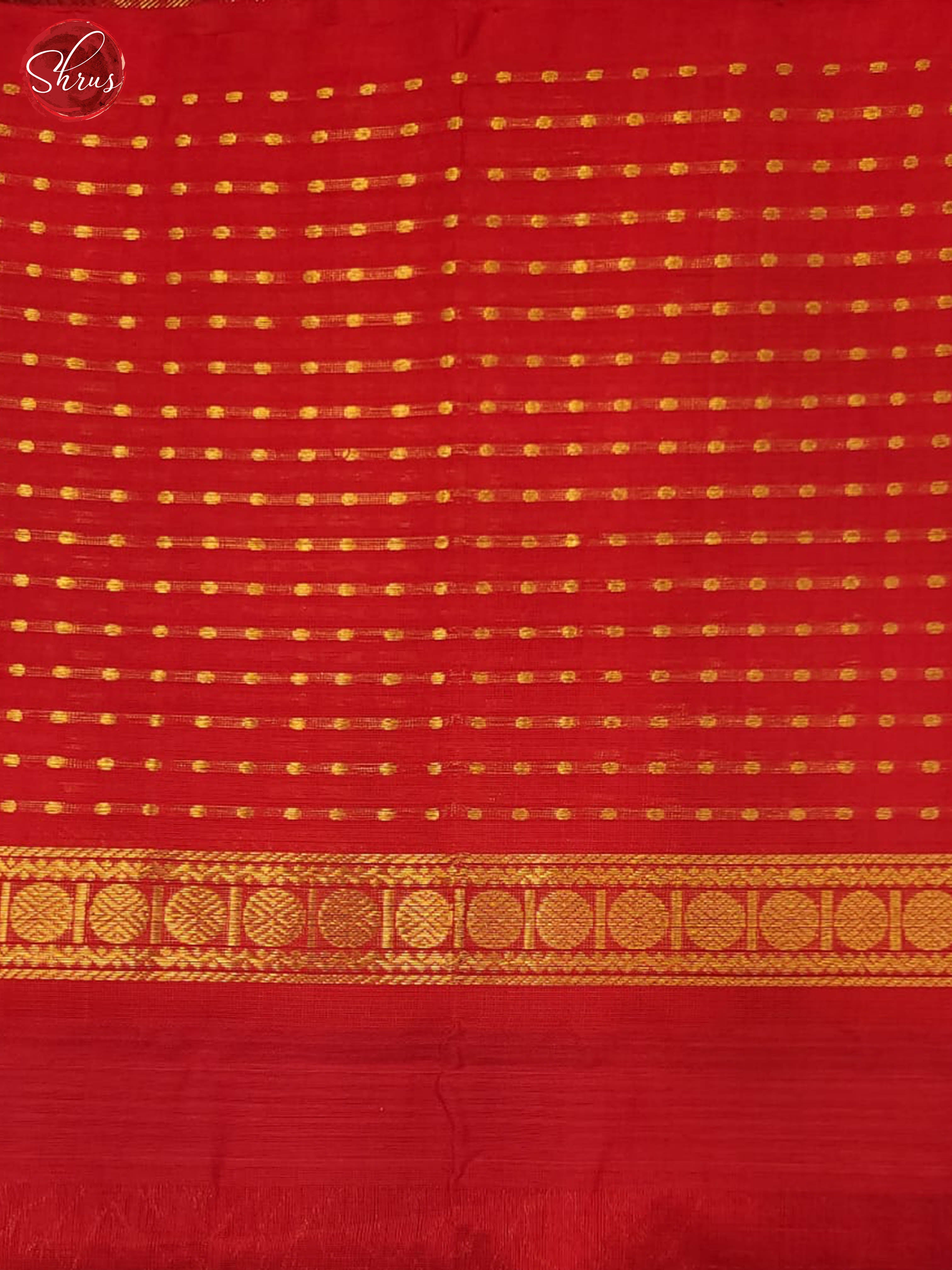 bottle green and red - Silk cotton saree - Shop on ShrusEternity.com