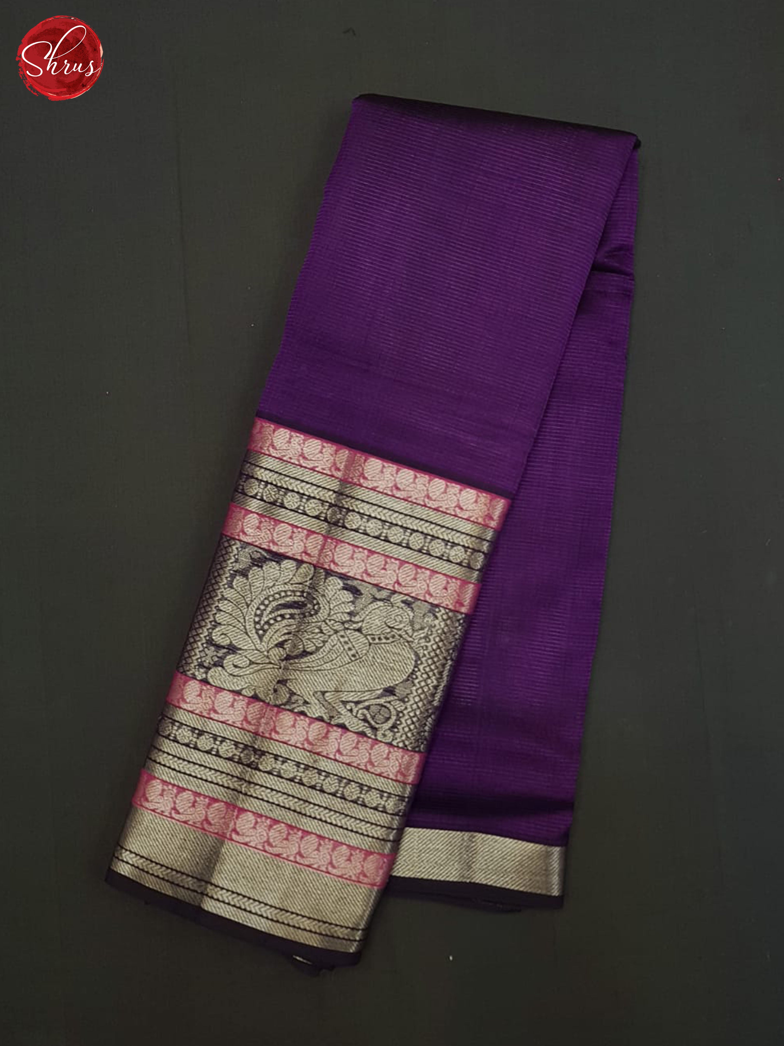 Purple(single tone)- Mangalagiri silkcotton Saree - Shop on ShrusEternity.com