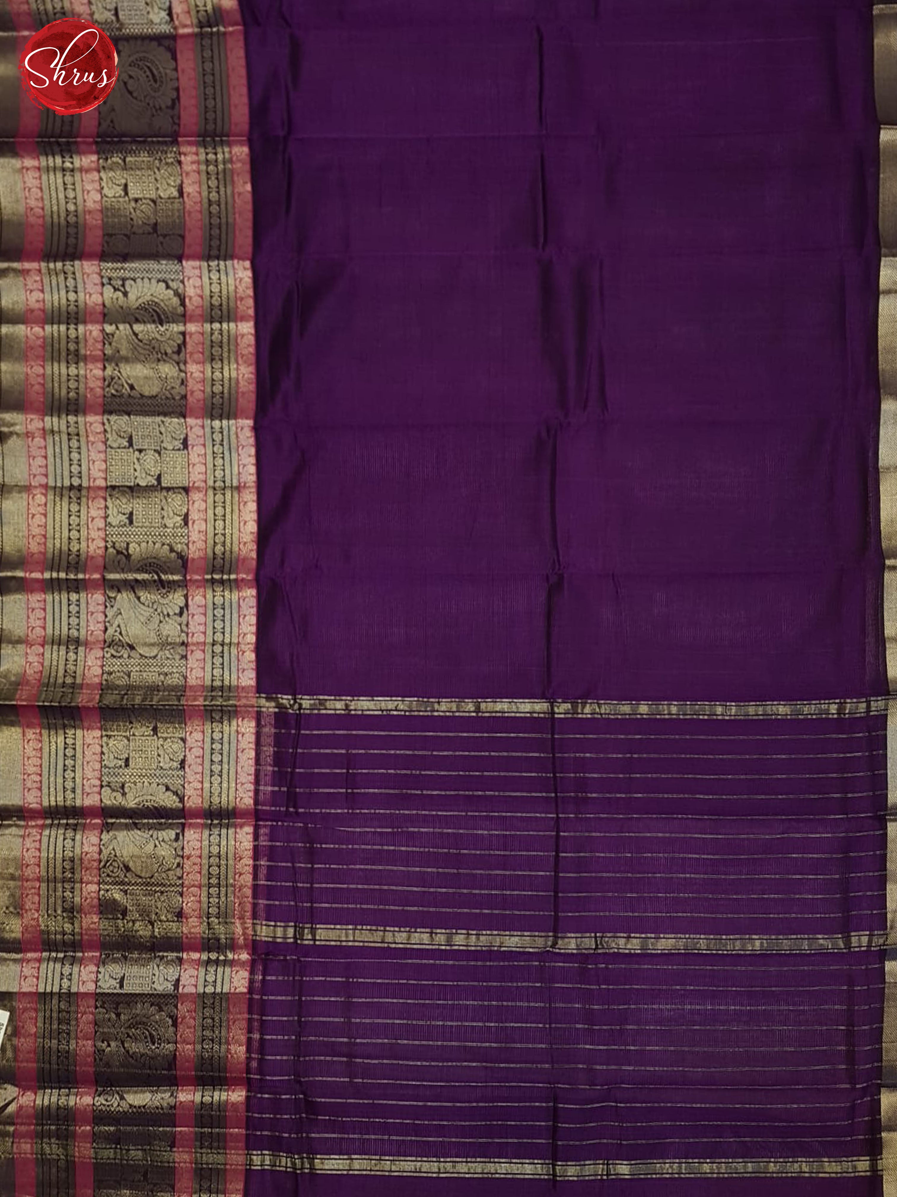 Purple(single tone)- Mangalagiri silkcotton Saree - Shop on ShrusEternity.com