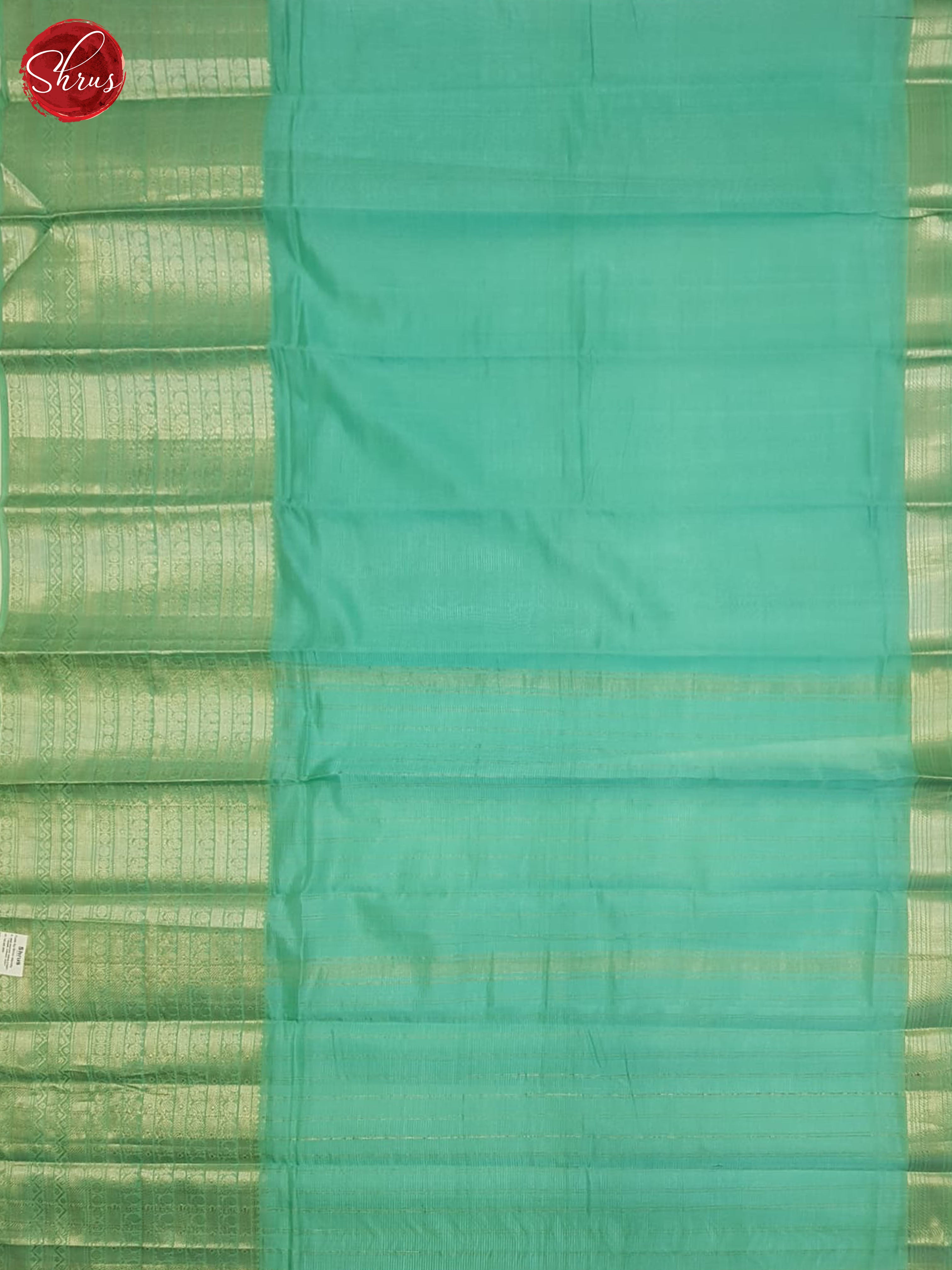 Teal blue(single tone) - Mangalagiri silkcotton Saree - Shop on ShrusEternity.com