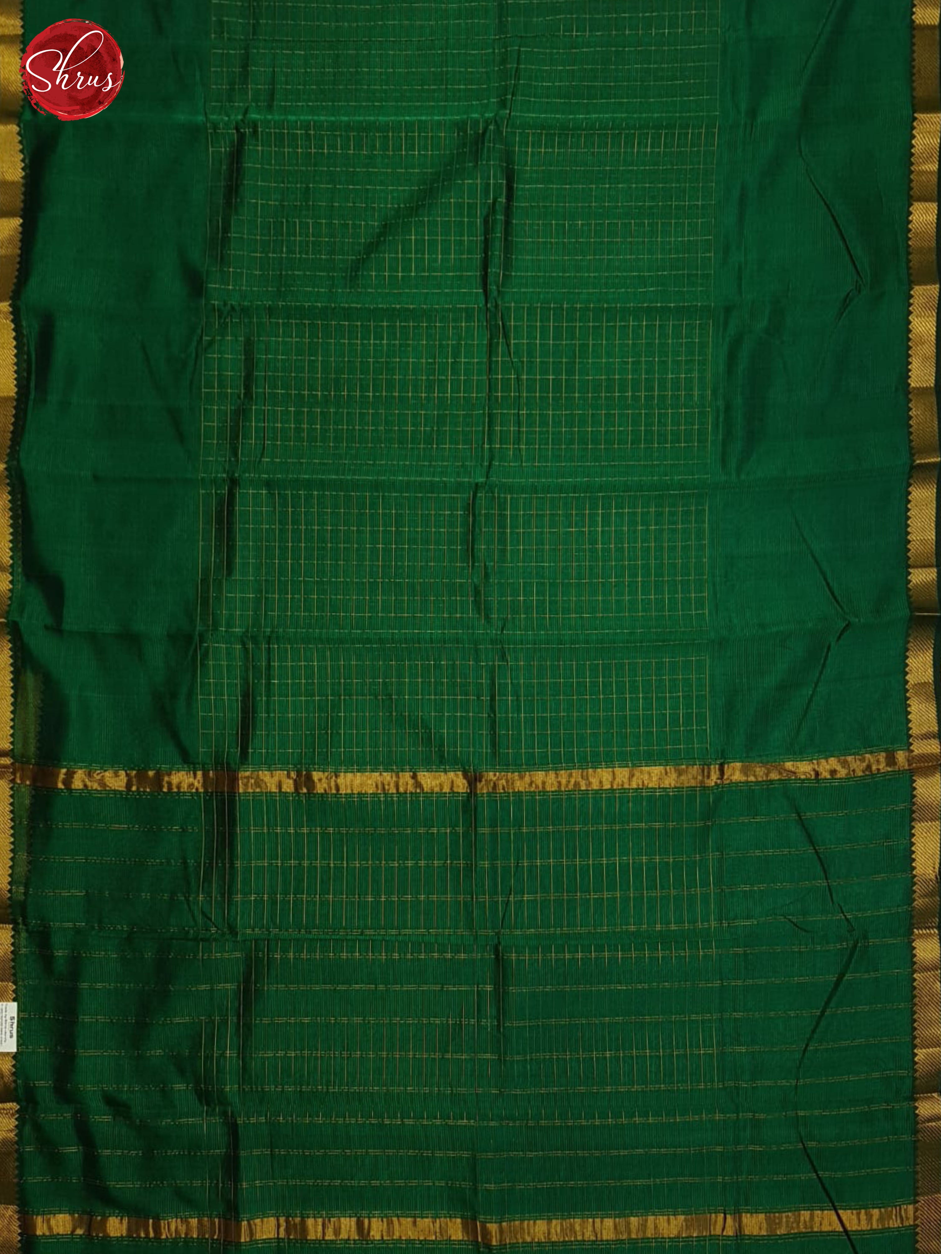 Green(single tone)- Mangalagiri silkcotton Saree - Shop on ShrusEternity.com