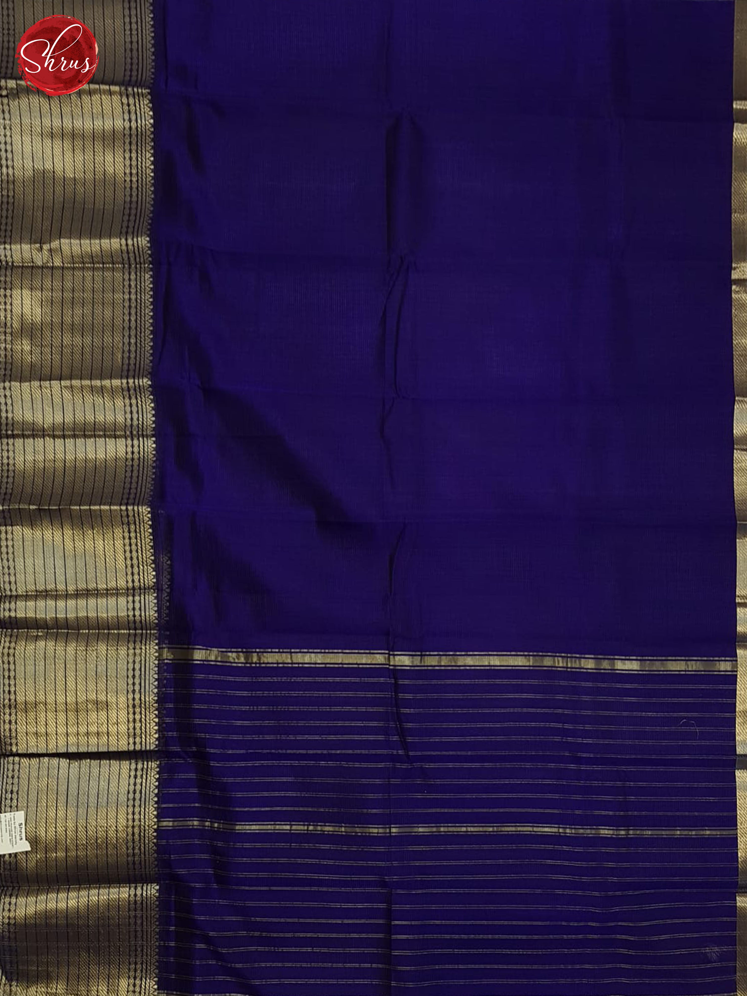 Blue(single tone) - Mangalagiri silkcotton Saree - Shop on ShrusEternity.com