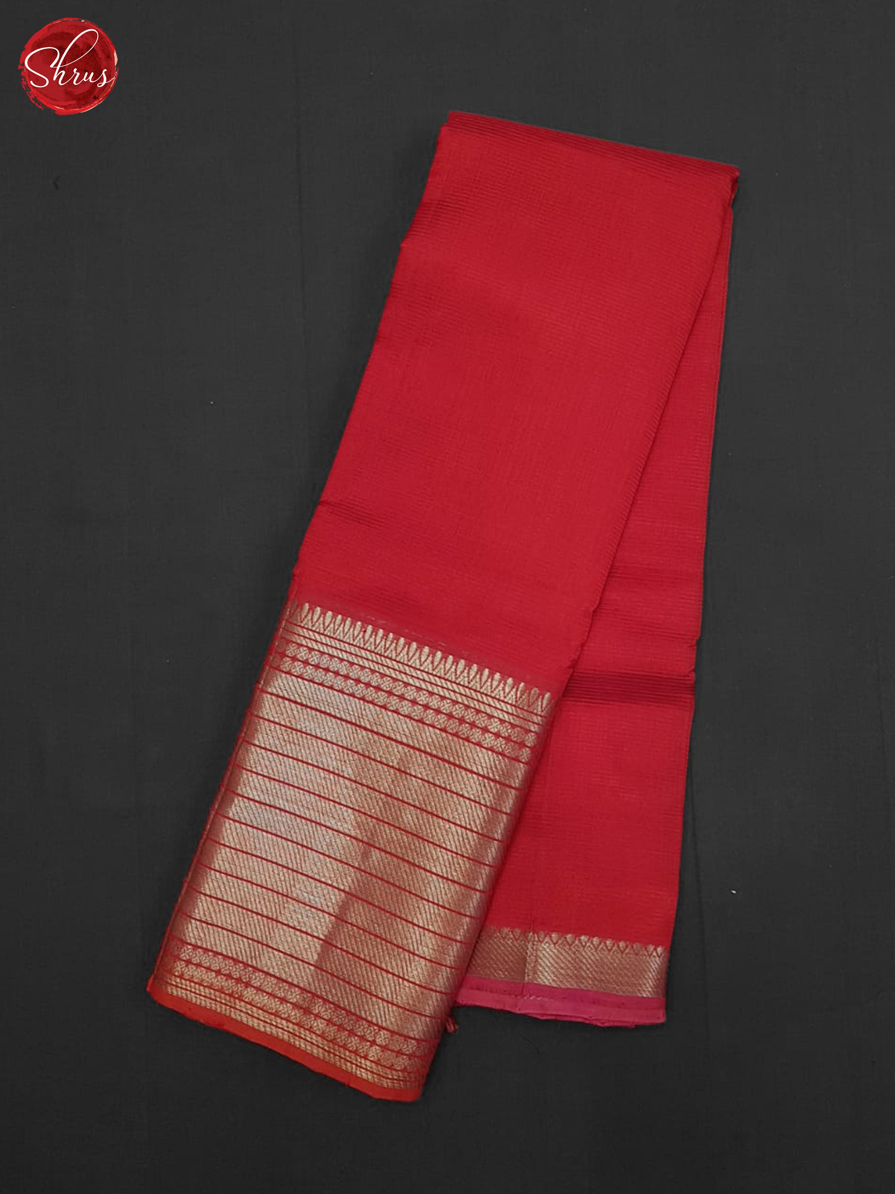 Red(single tone) - Mangalagiri silkcotton Saree - Shop on ShrusEternity.com