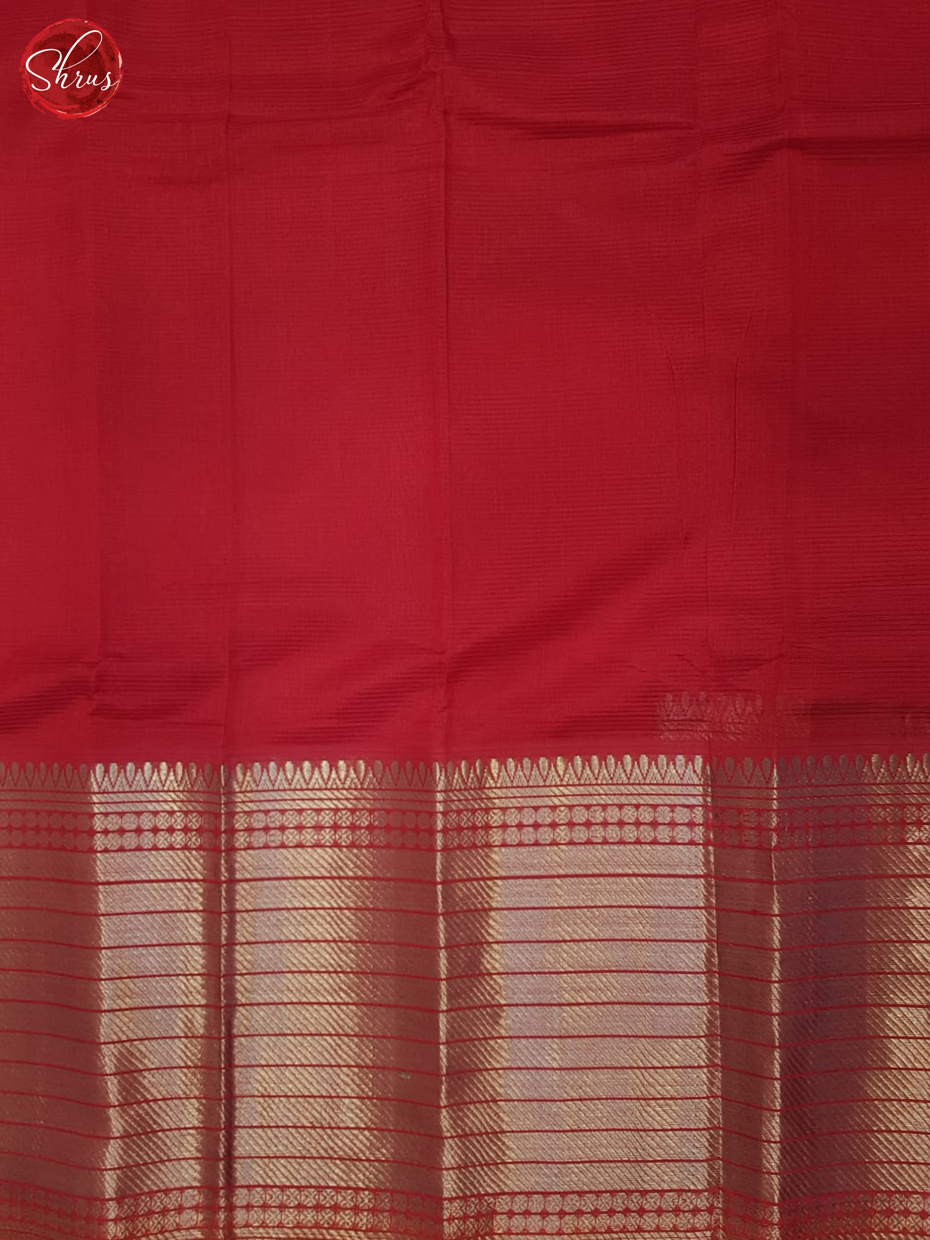 Red(single tone) - Mangalagiri silkcotton Saree - Shop on ShrusEternity.com