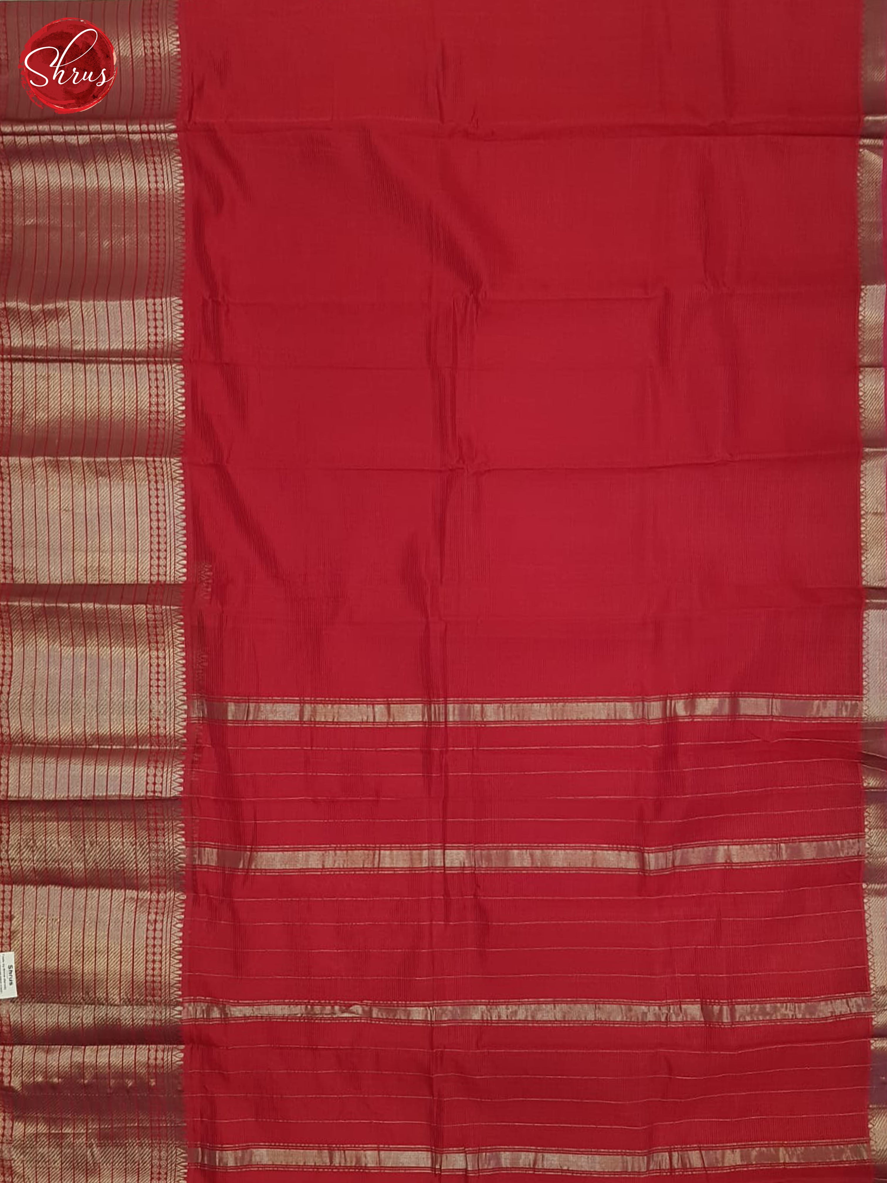 Red(single tone) - Mangalagiri silkcotton Saree - Shop on ShrusEternity.com