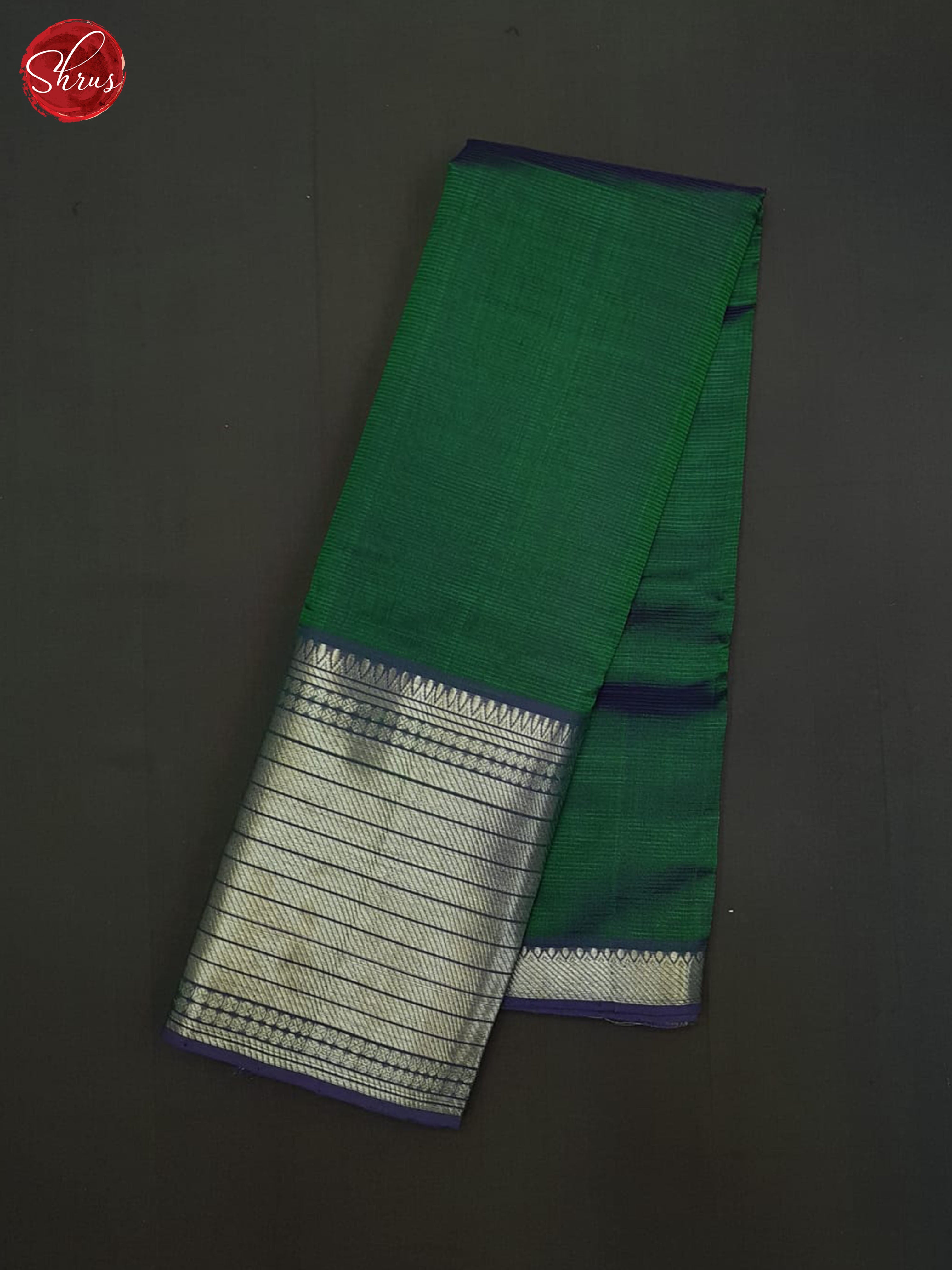 Double shaded greenish blue(single tone)- Mangalagiri silkcotton Saree - Shop on ShrusEternity.com