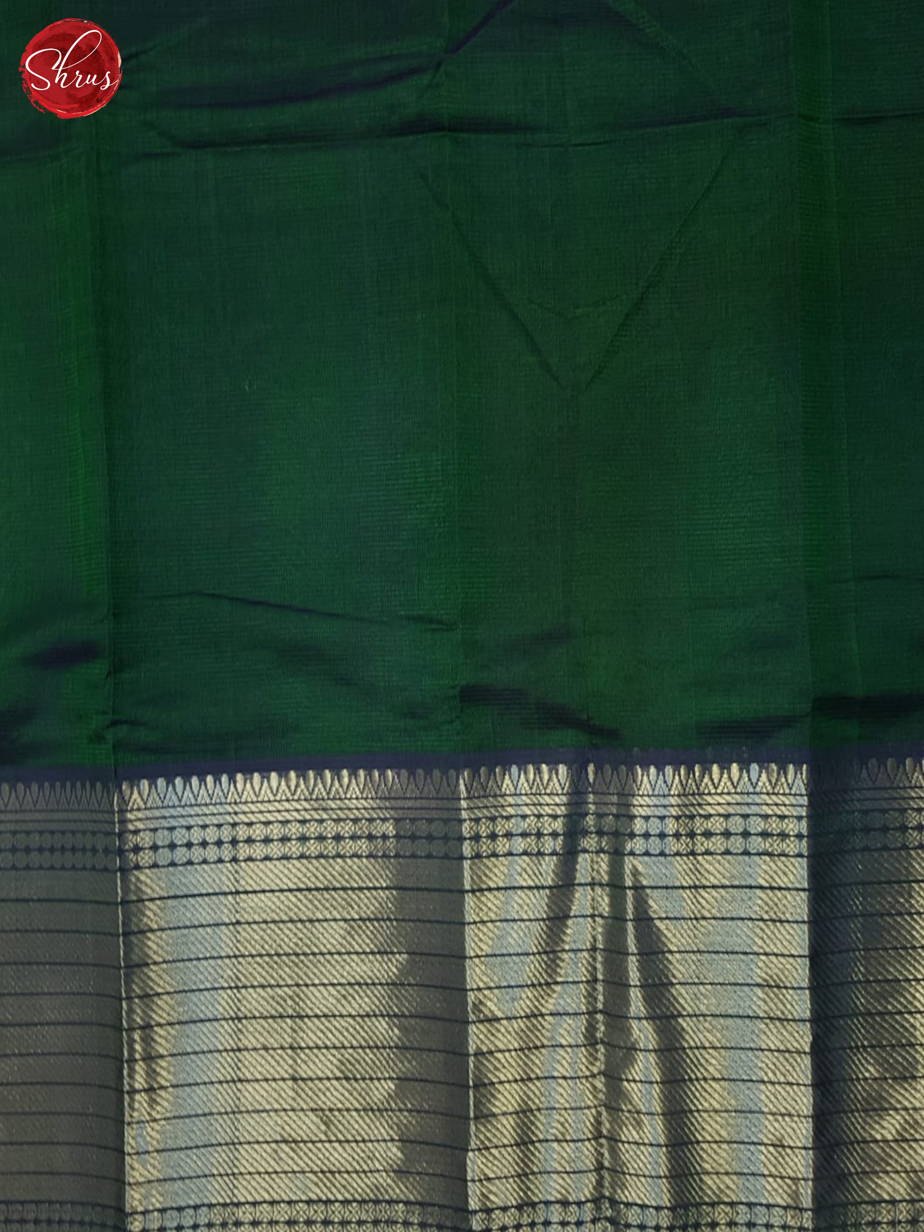 Double shaded greenish blue(single tone)- Mangalagiri silkcotton Saree - Shop on ShrusEternity.com